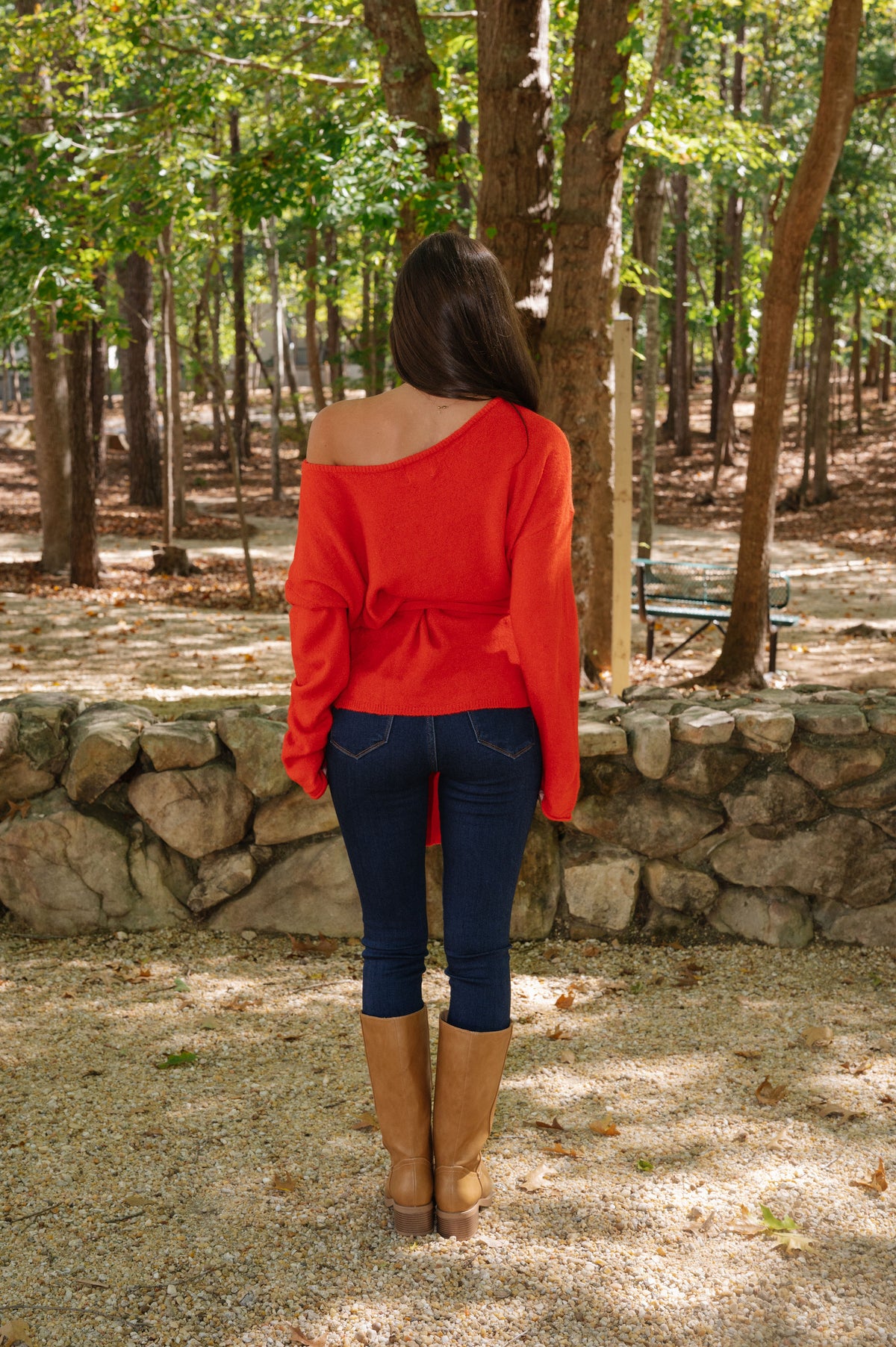 Carly Waist Tie Sweater-Tomato