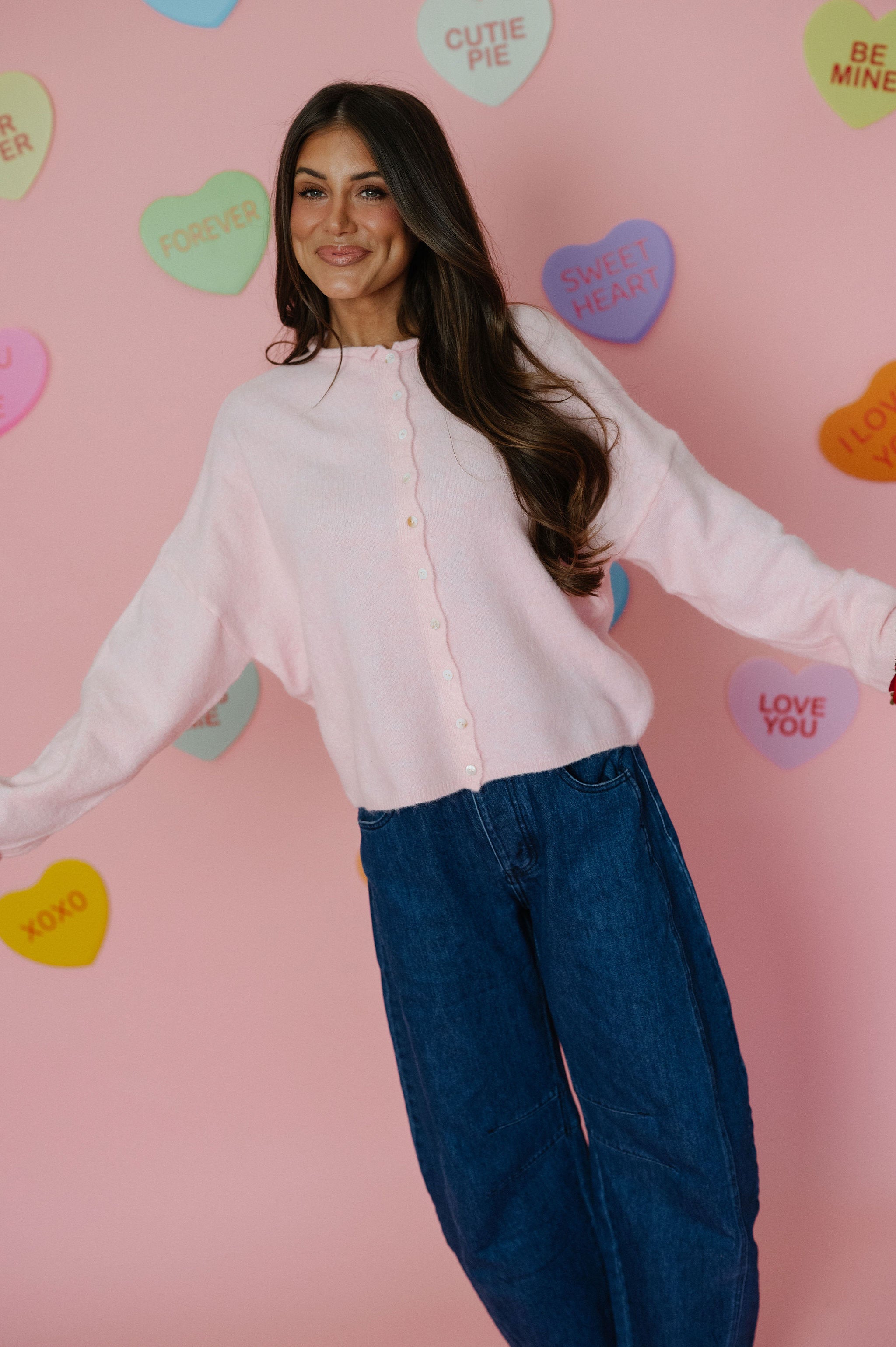 Victoria Cardigan- Baby Pink