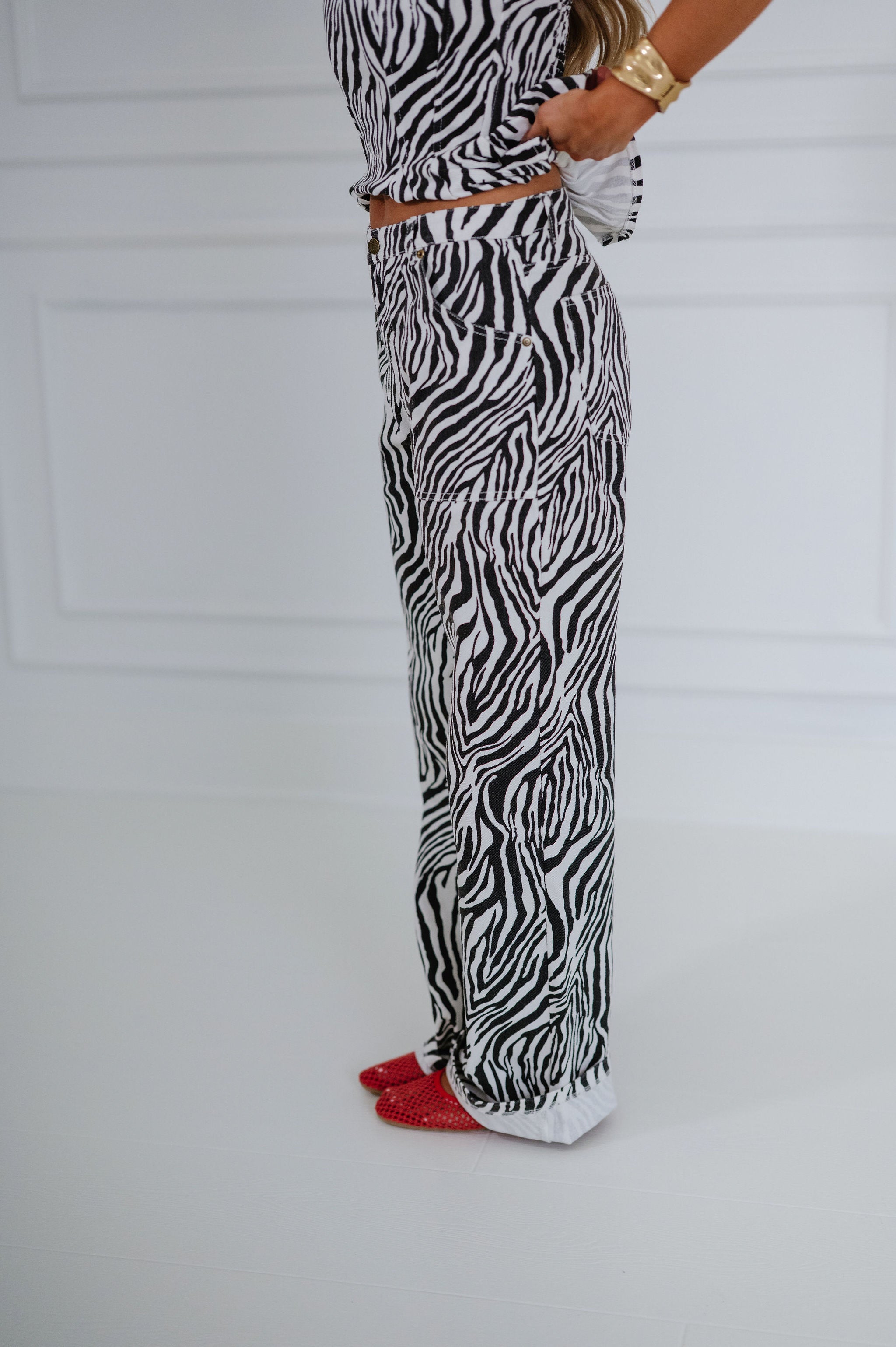 Simone Zebra Pants Set