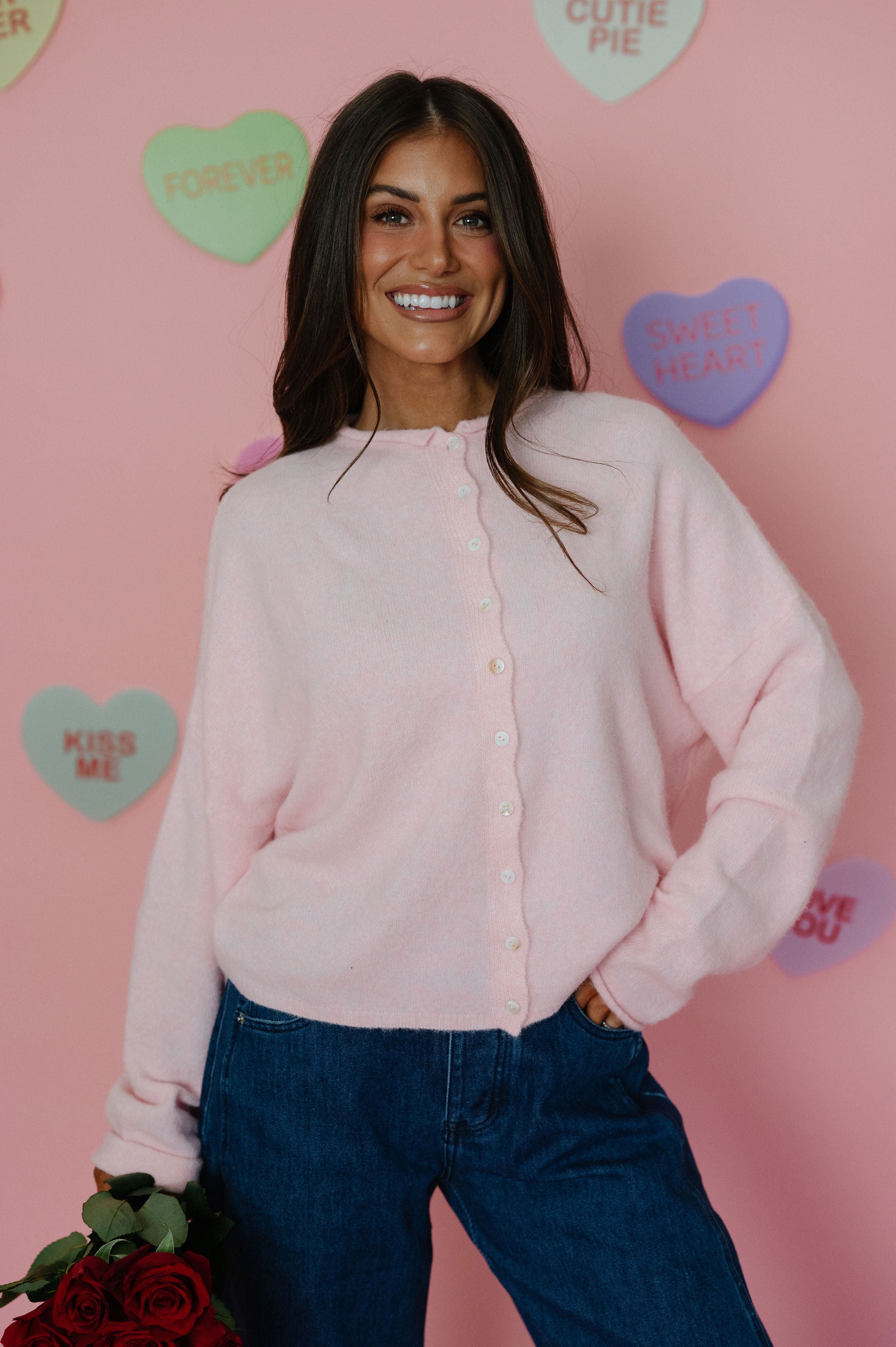 Victoria Cardigan- Baby Pink