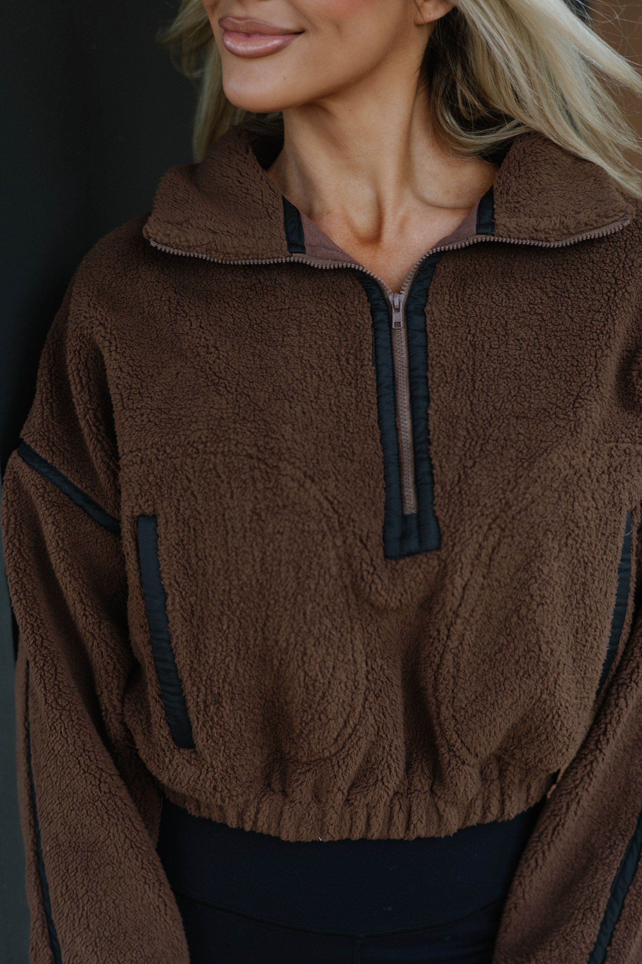 Mandy Sherpa Pullover-Mocha