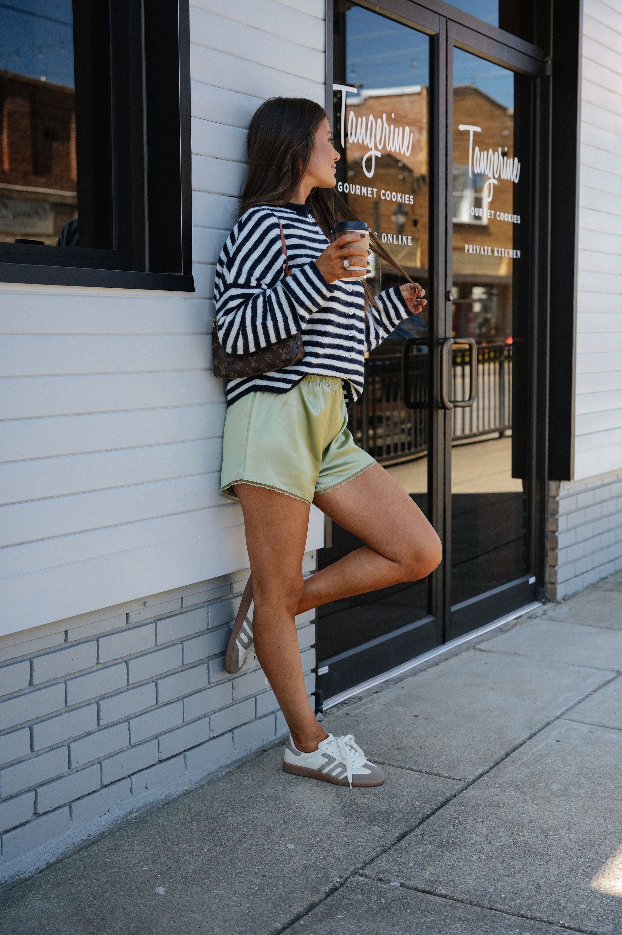 Kayla Satin Shorts-Matcha