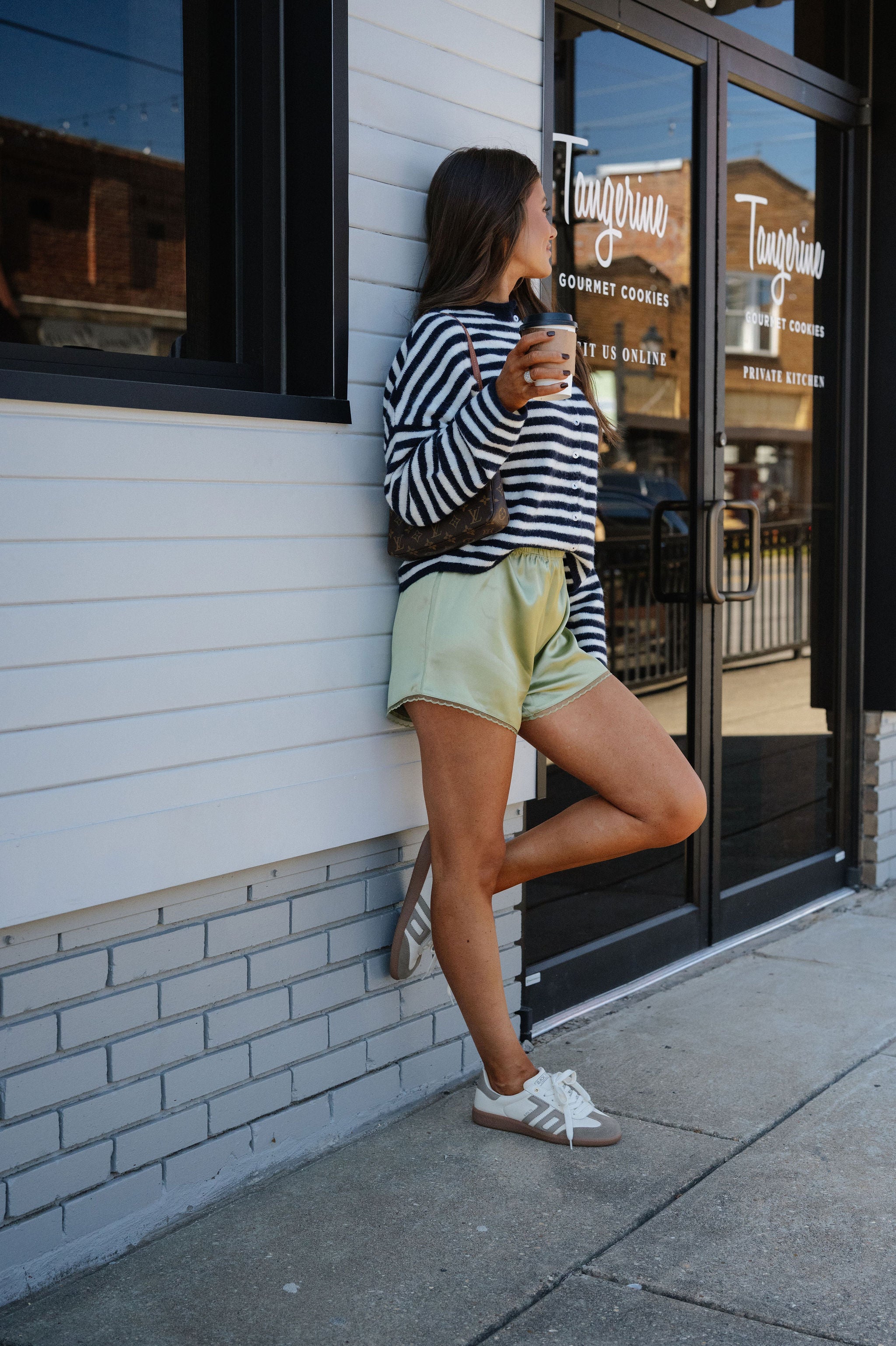 Kayla Satin Shorts-Matcha
