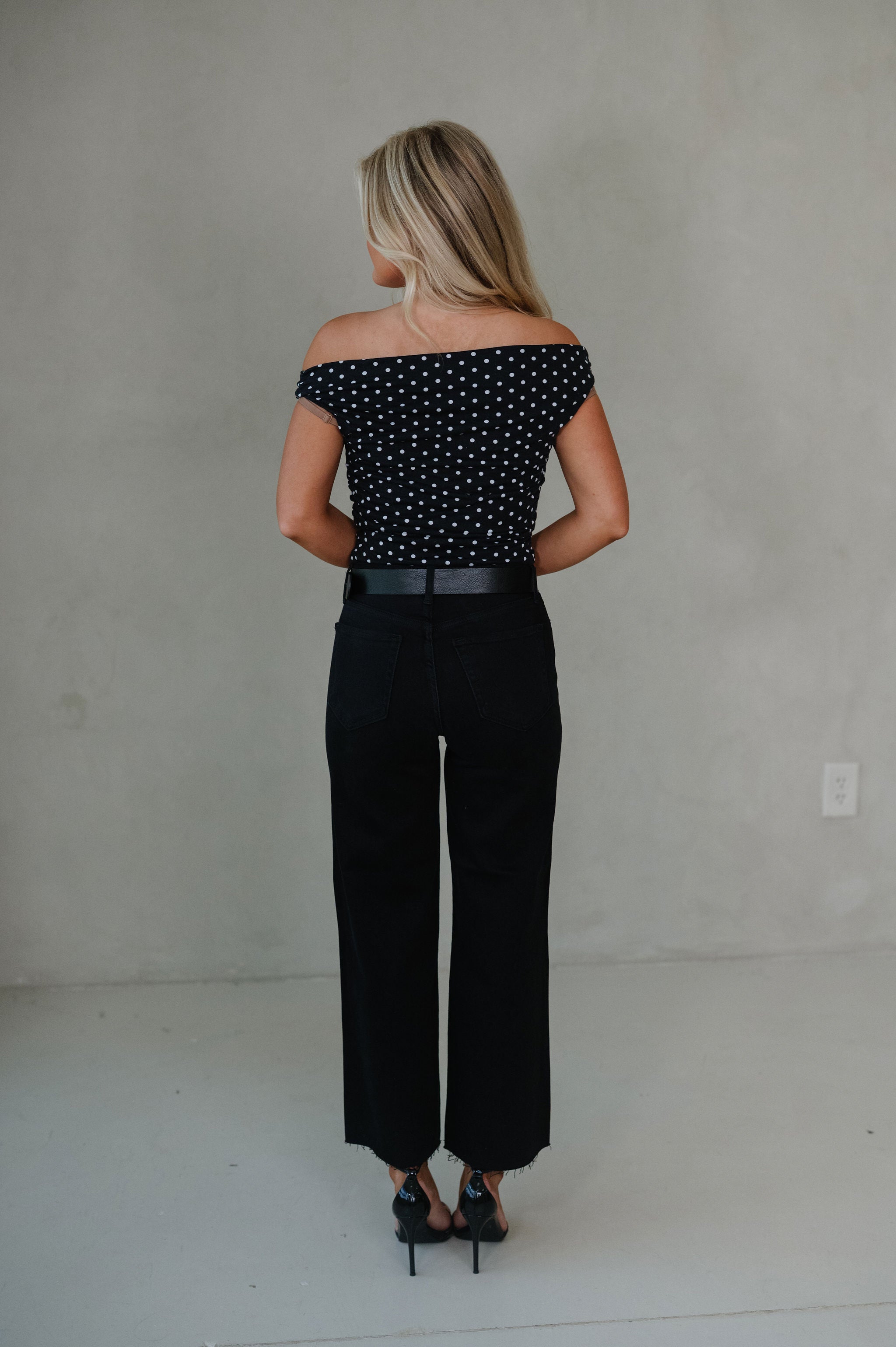 OTS Ruched Top-Polka Dot