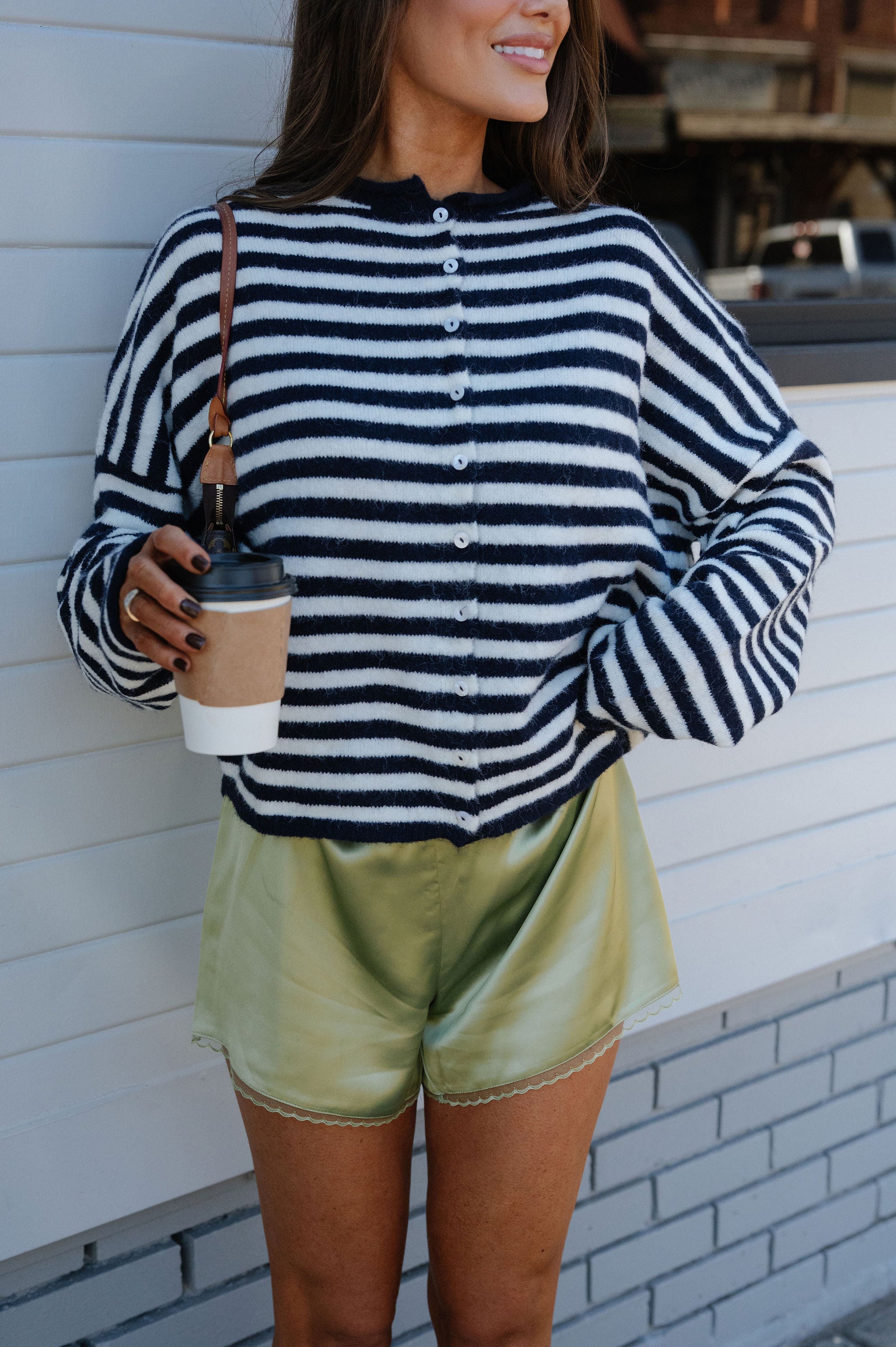 Sony Striped Cardigan-Navy