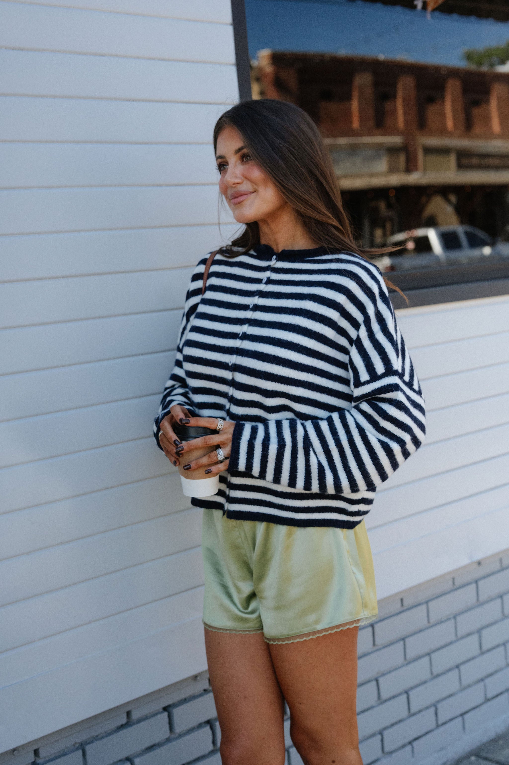 Sony Striped Cardigan-Navy