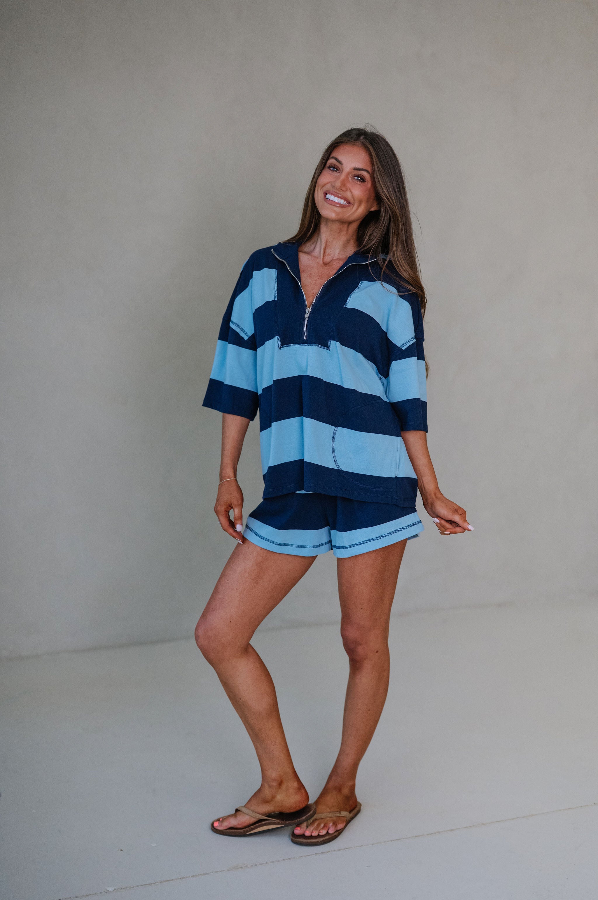 Marien Shorts Set-Navy/Blue