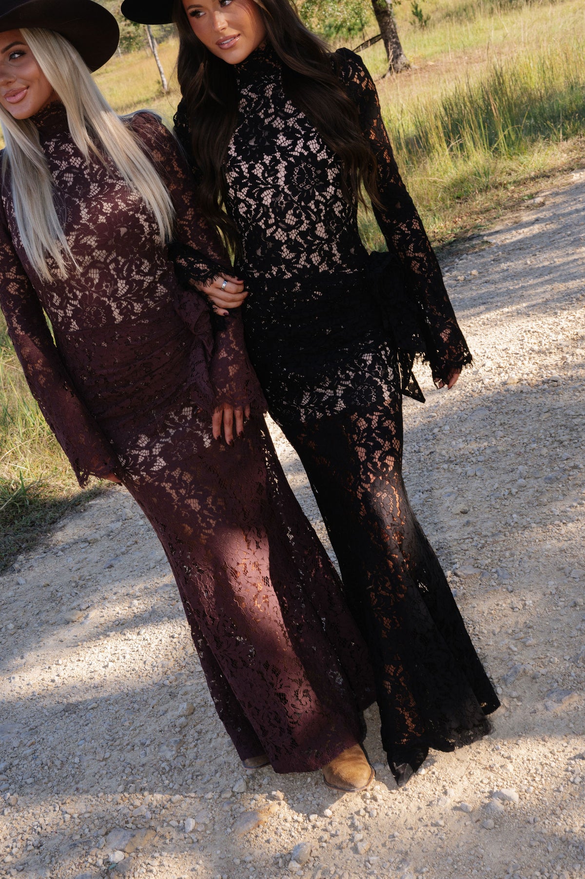 Raleigh Lace Maxi Dress-Brown