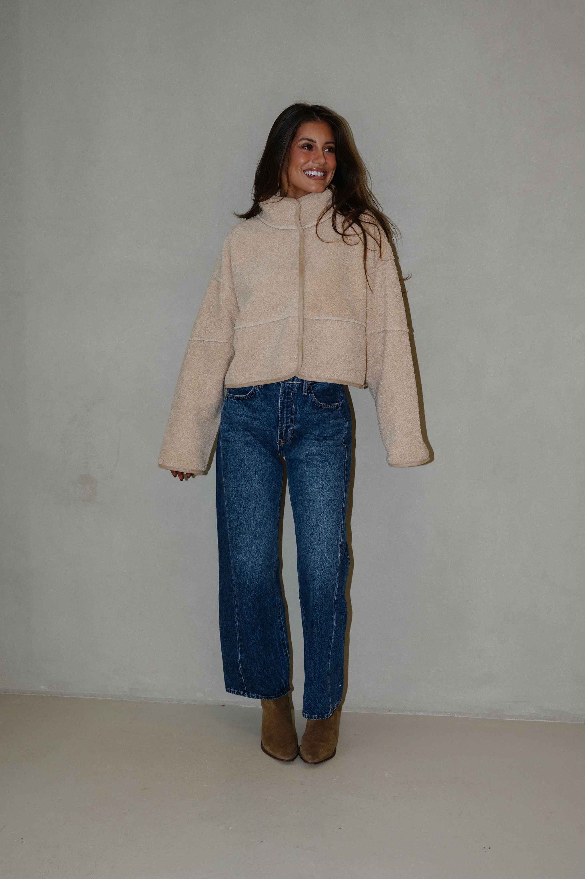 Alpine Bomber Jacket-Beige