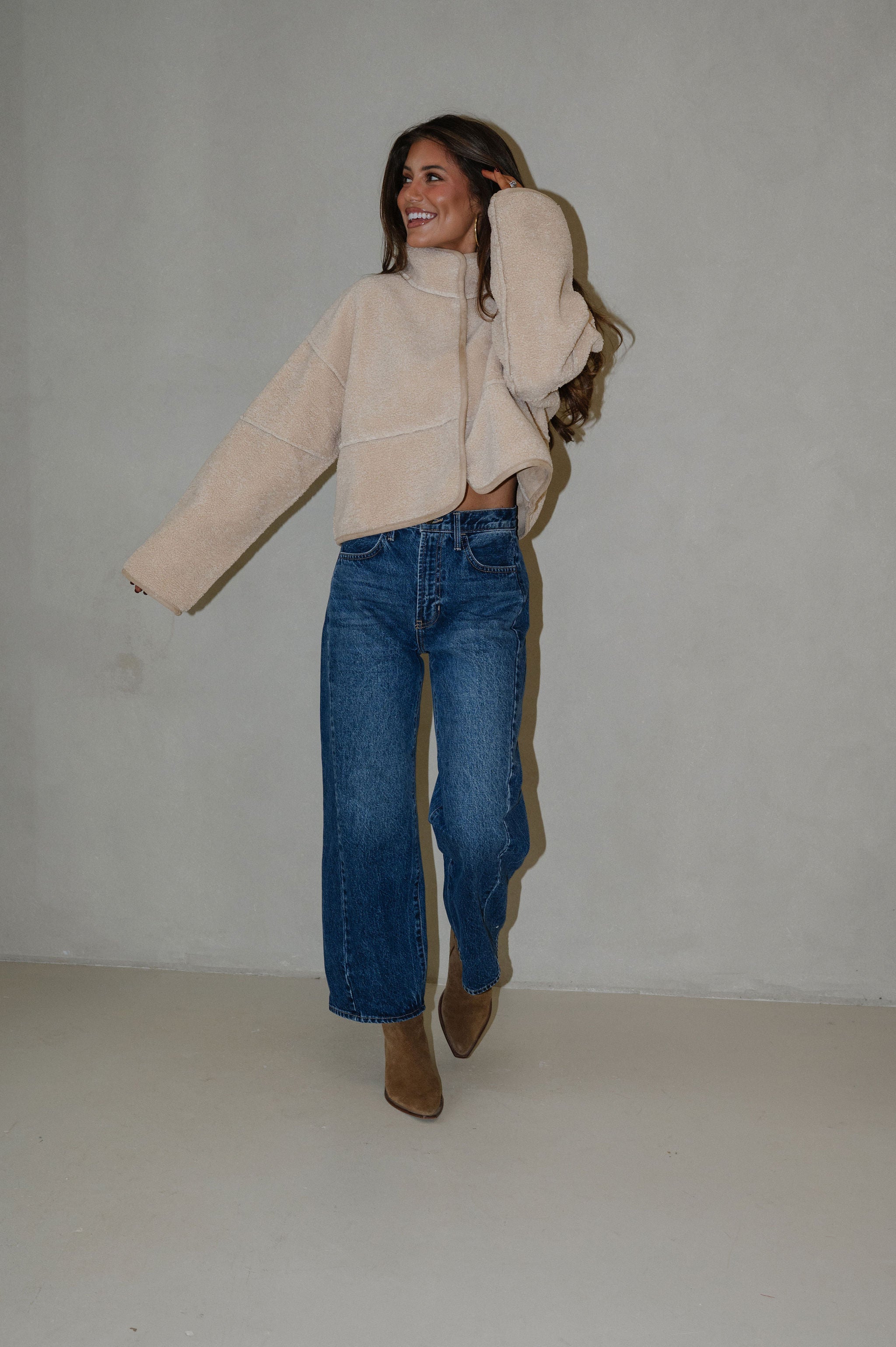 Alpine Bomber Jacket-Beige