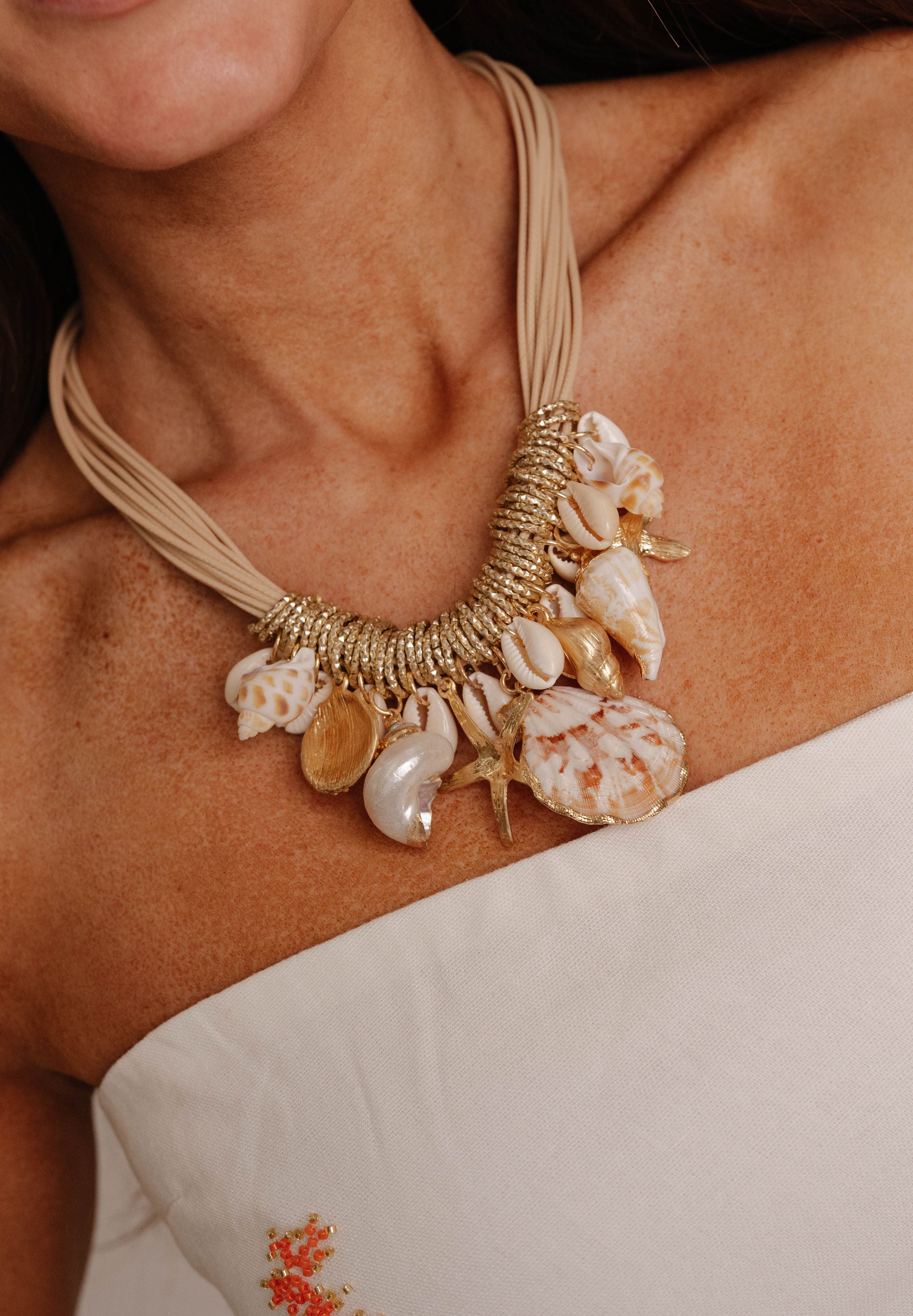 Coastal Seashell Charm Necklace