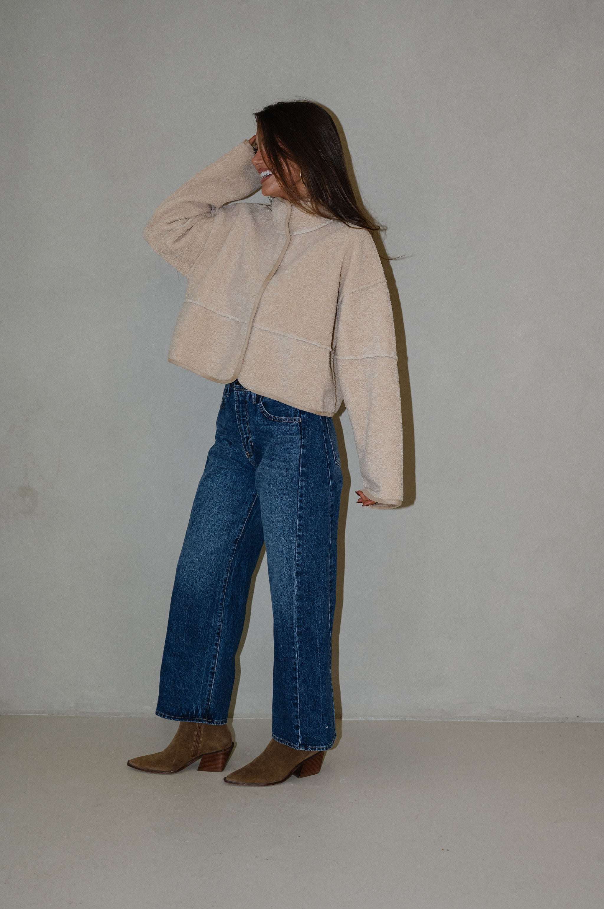 Alpine Bomber Jacket-Beige