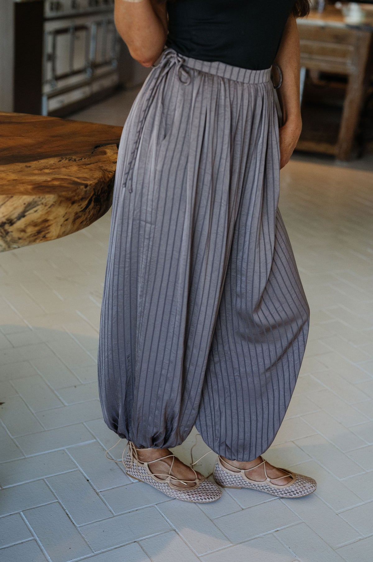 Holly Striped Balloon Pants