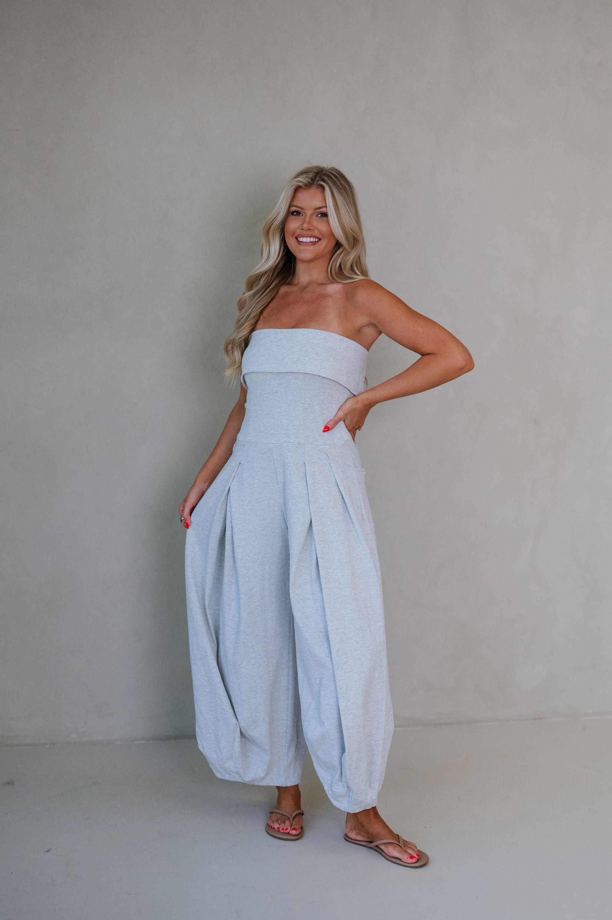 Clay Barrel Jumpsuit-Grey