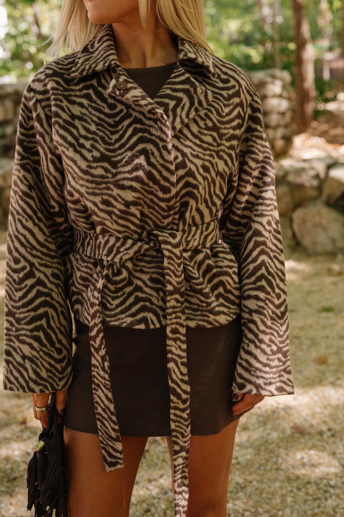 Jordan Belted Jacket-Brown