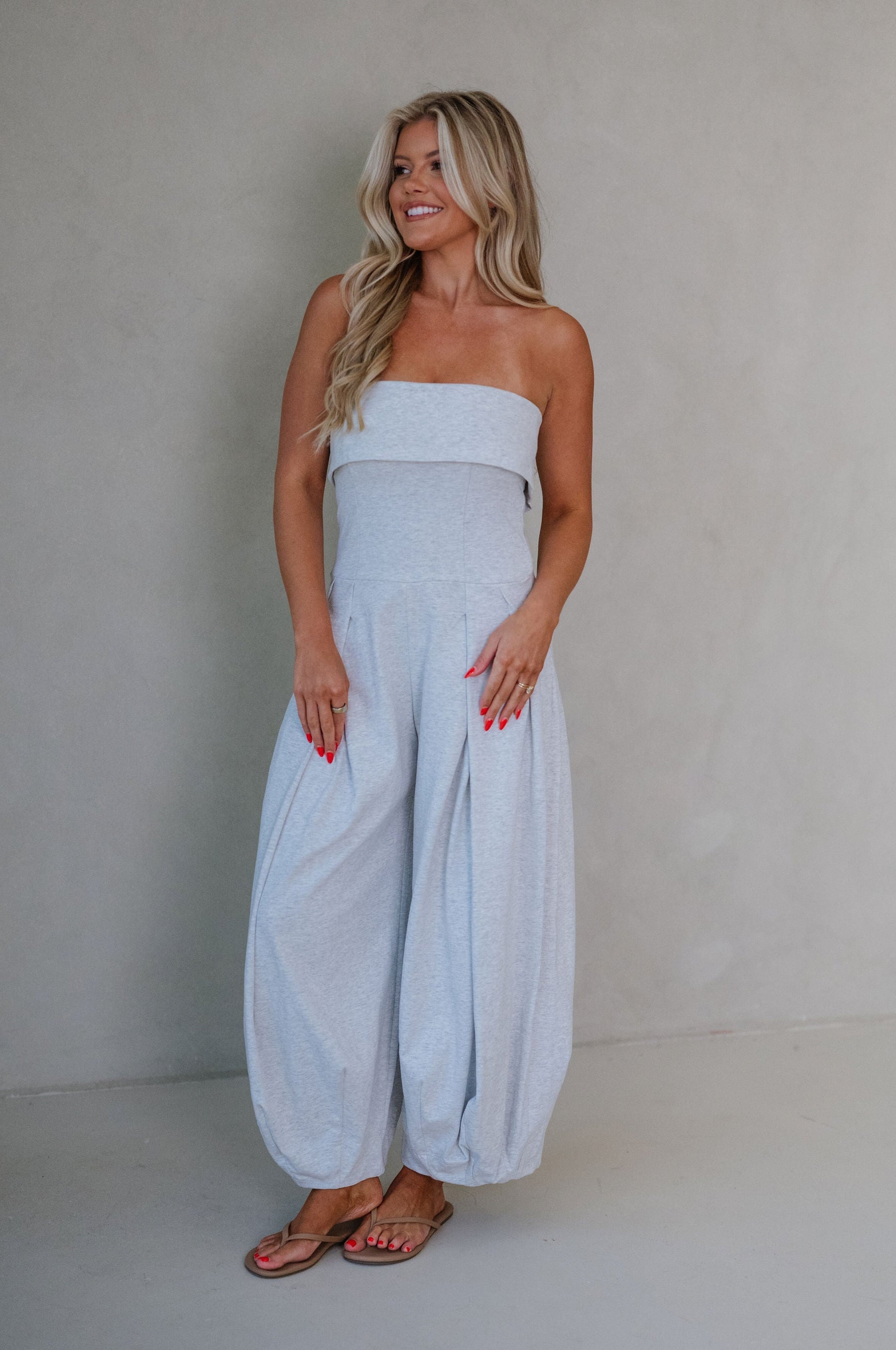 Clay Barrel Jumpsuit-Grey