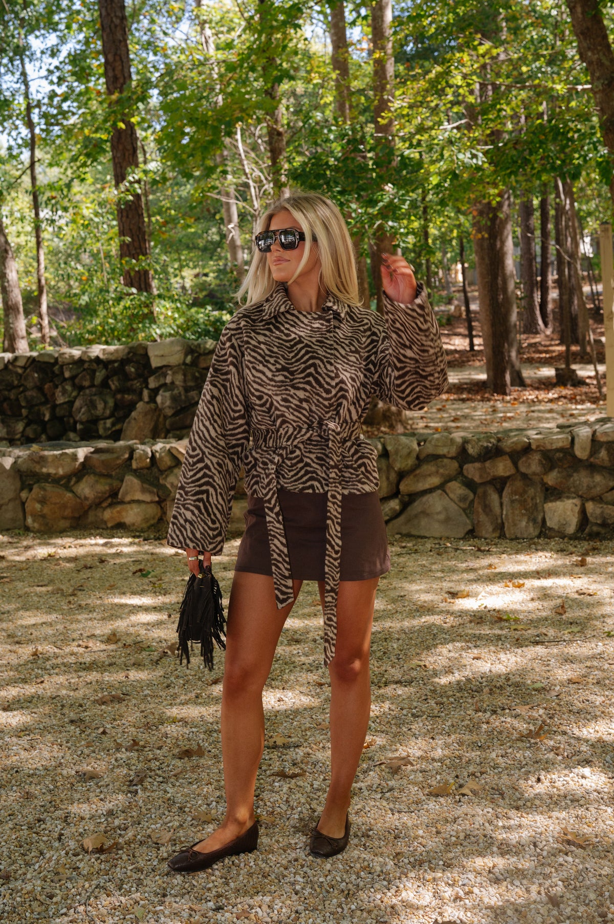 Jordan Belted Jacket-Brown