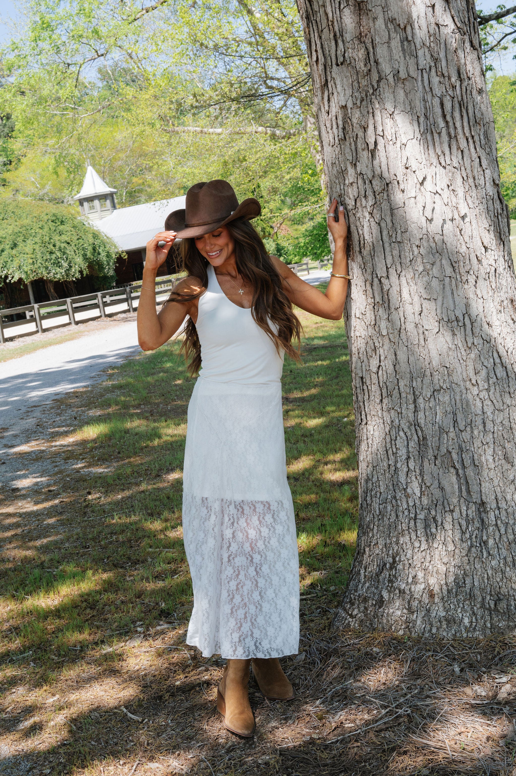 Lace Maxi Skirt-Ivory