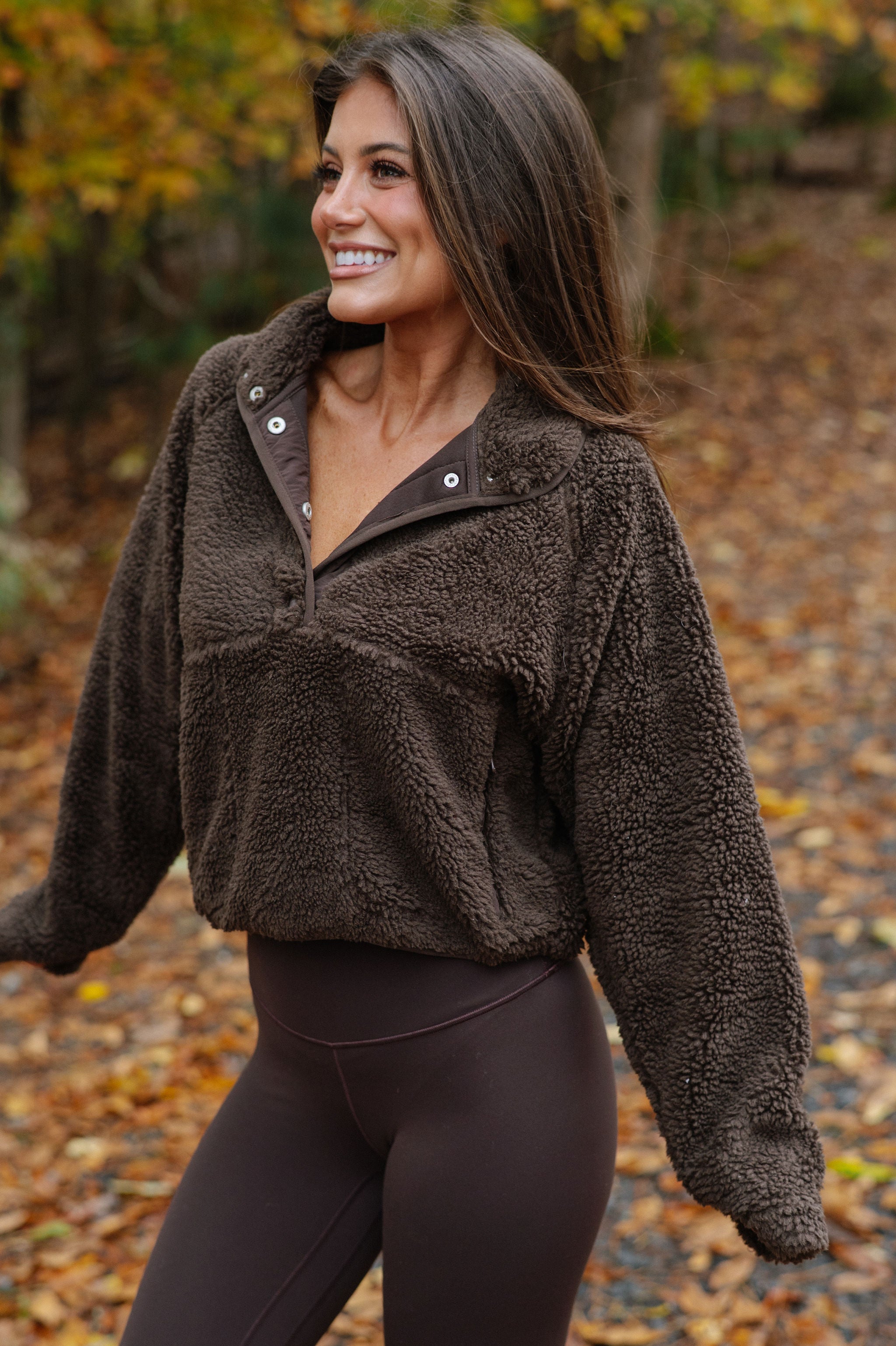 Jo Anne Cozy Sherpa Pullover-Brown
