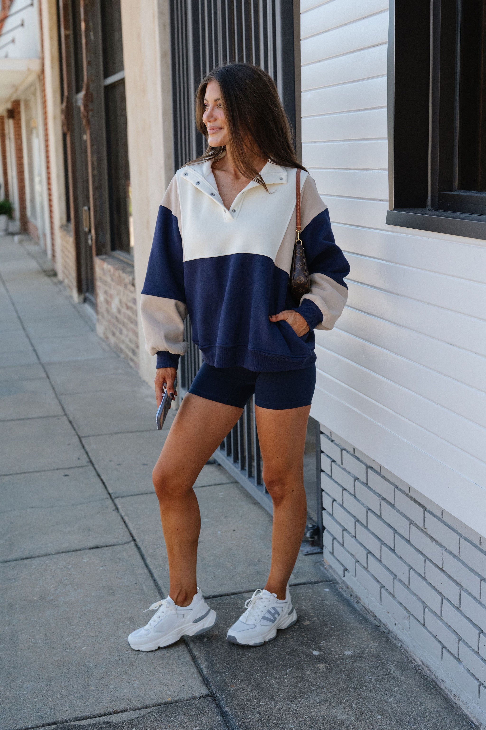 Dory Colorblock Pullover-Coffee/Navy