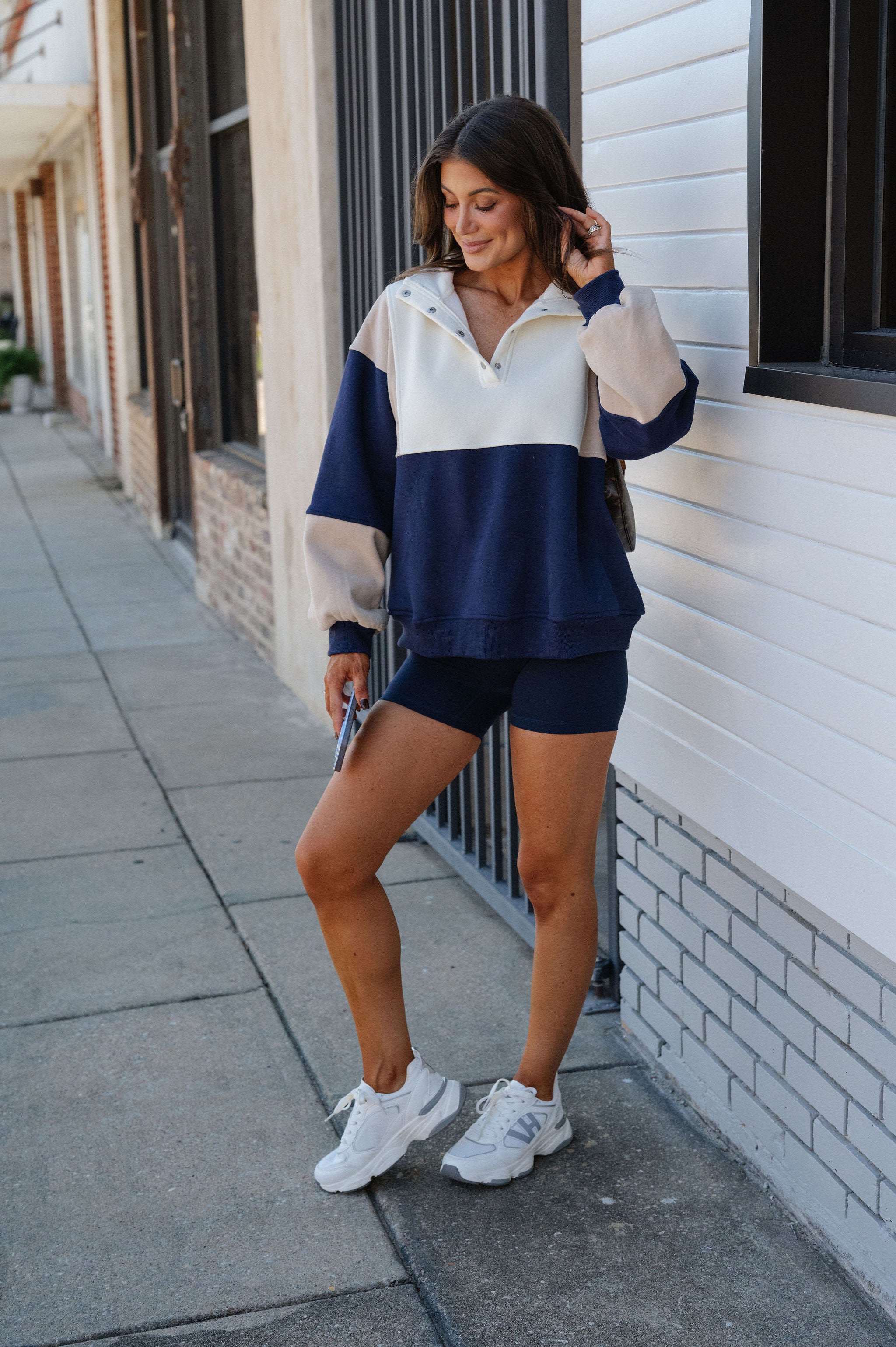 Dory Colorblock Pullover-Coffee/Navy