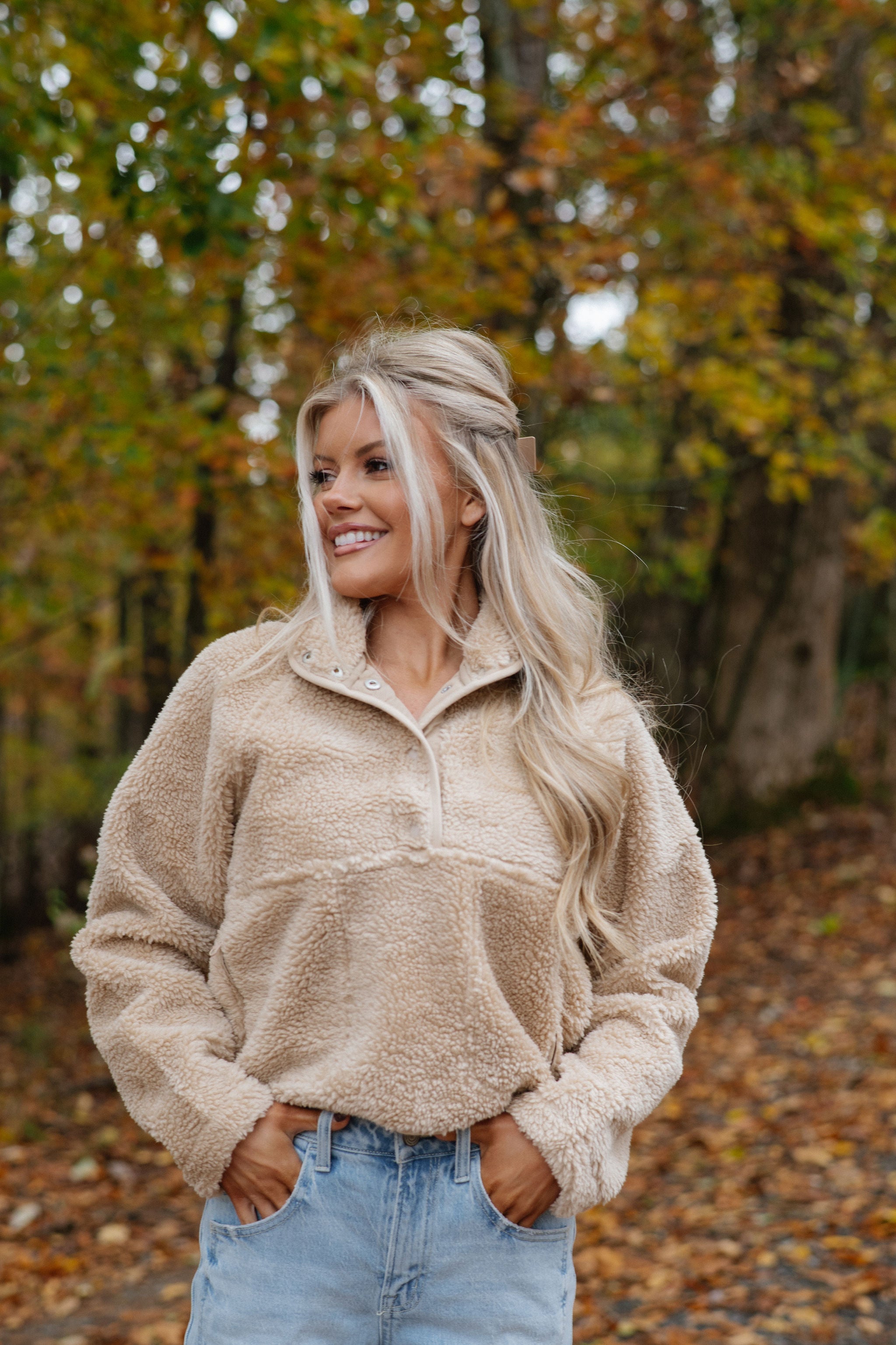 Jo Anne Cozy Sherpa Pullover-Beige