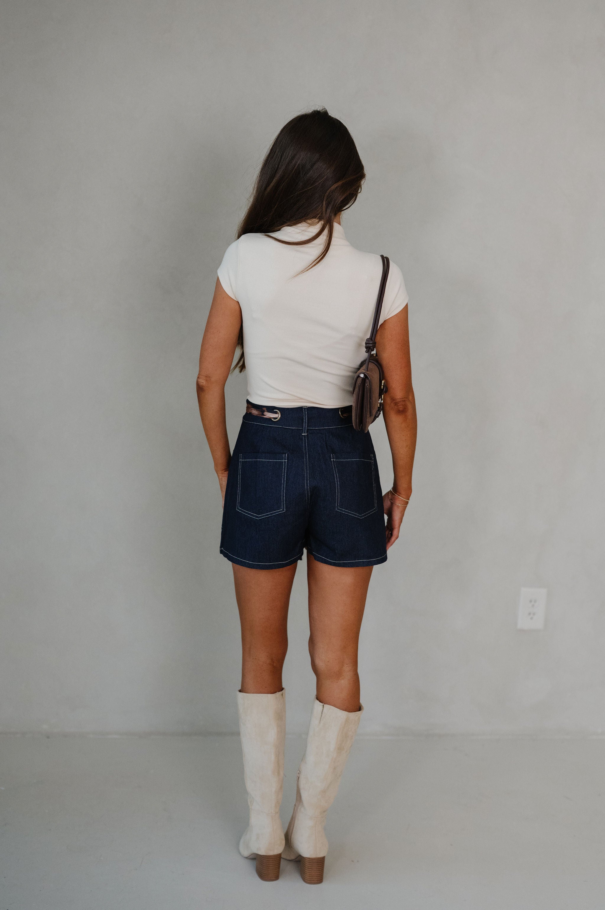 Anora Neck Knit Top-Ecru