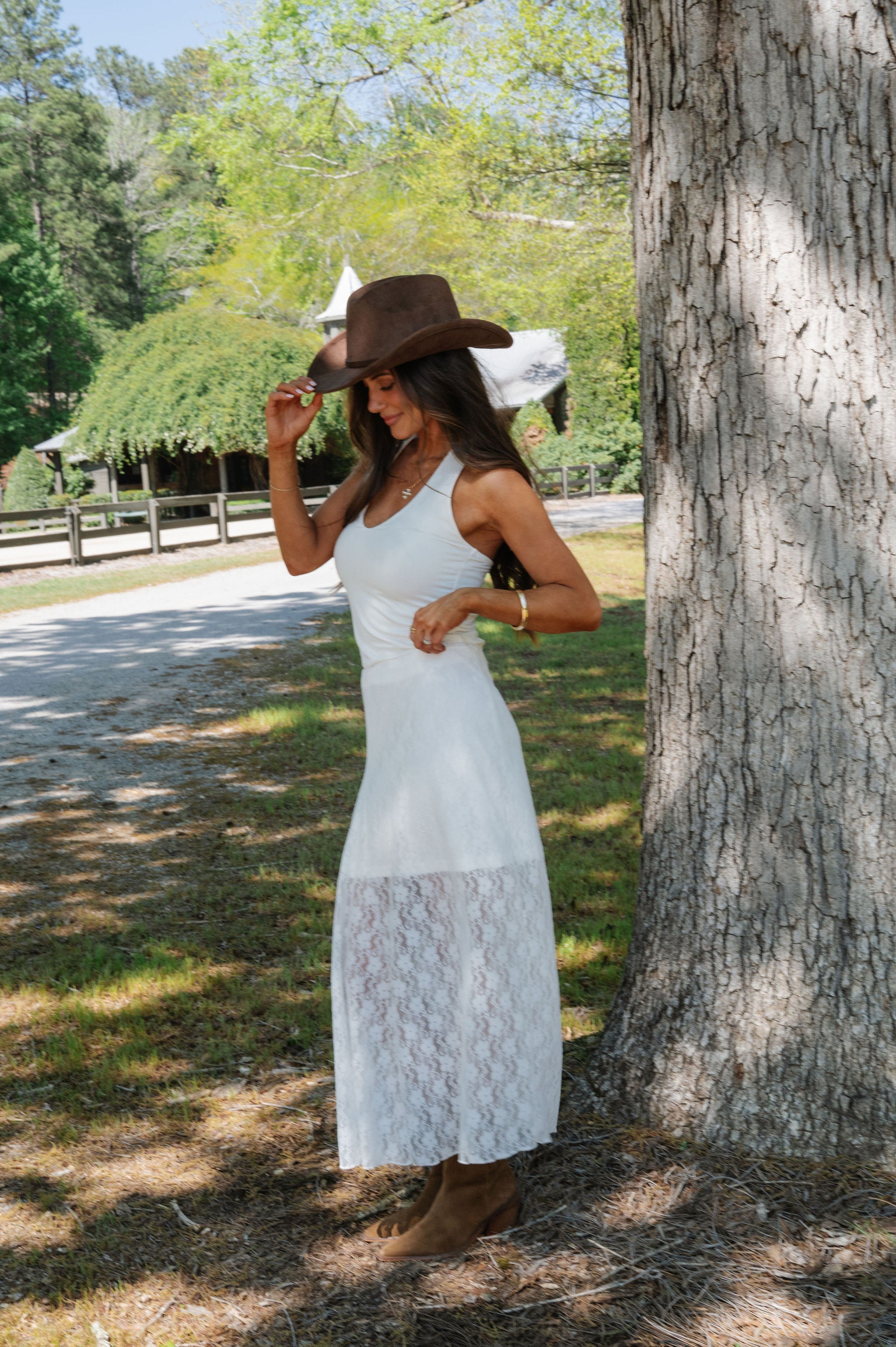 Lace Maxi Skirt-Ivory