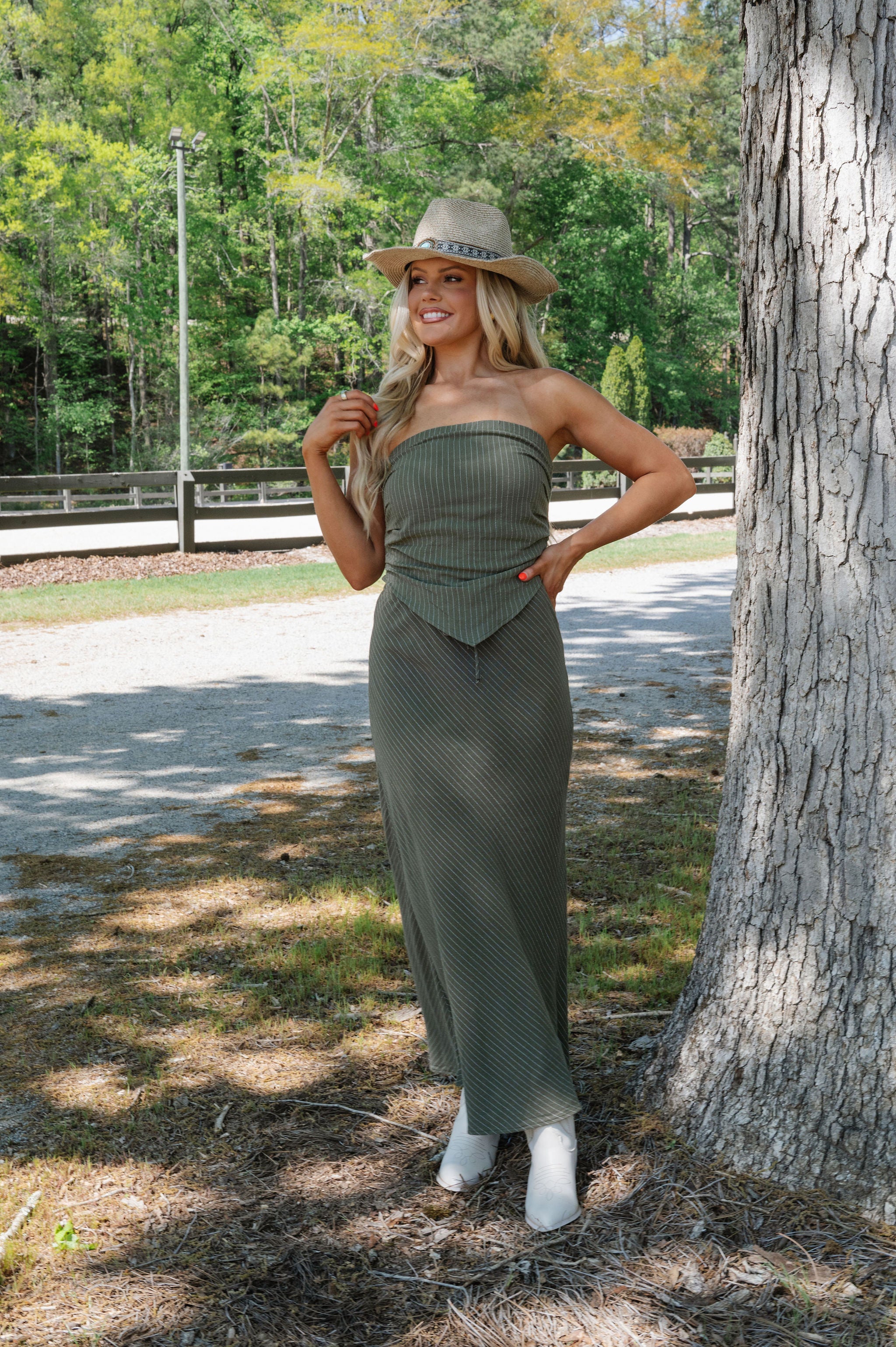 Mallory Skirt Set-Olive