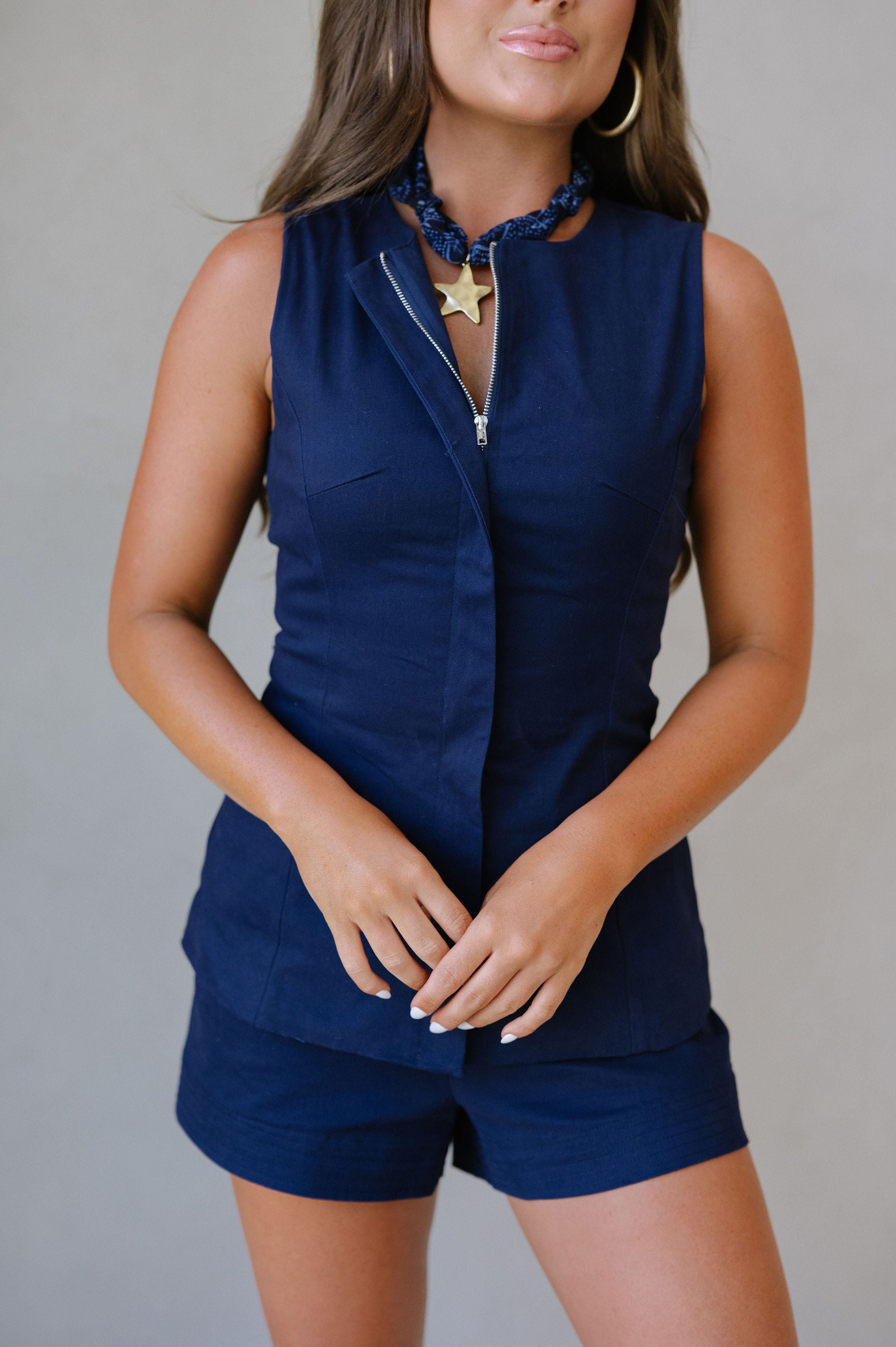 Bonnie Shorts Set-Navy