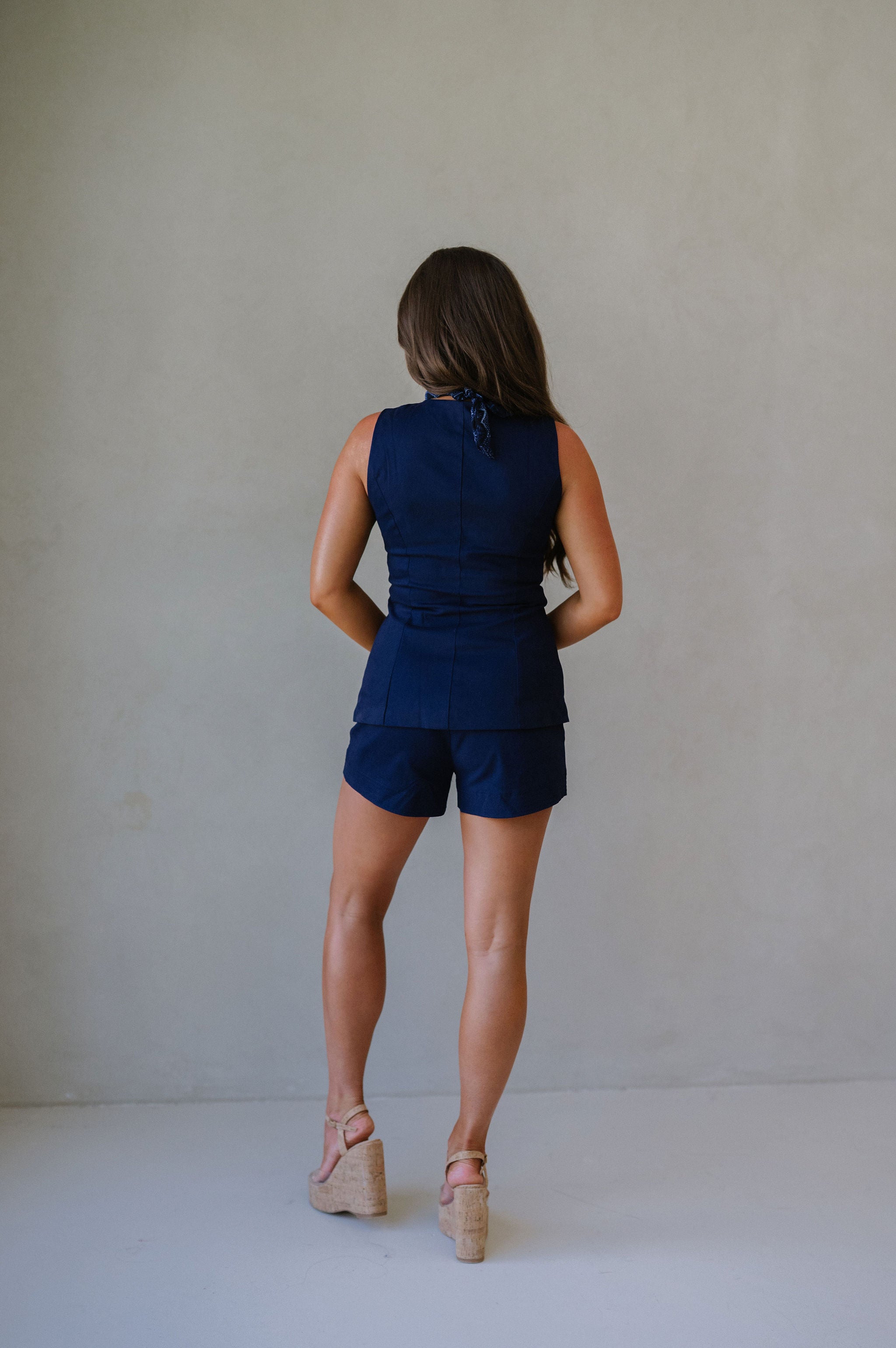 Bonnie Shorts Set-Navy