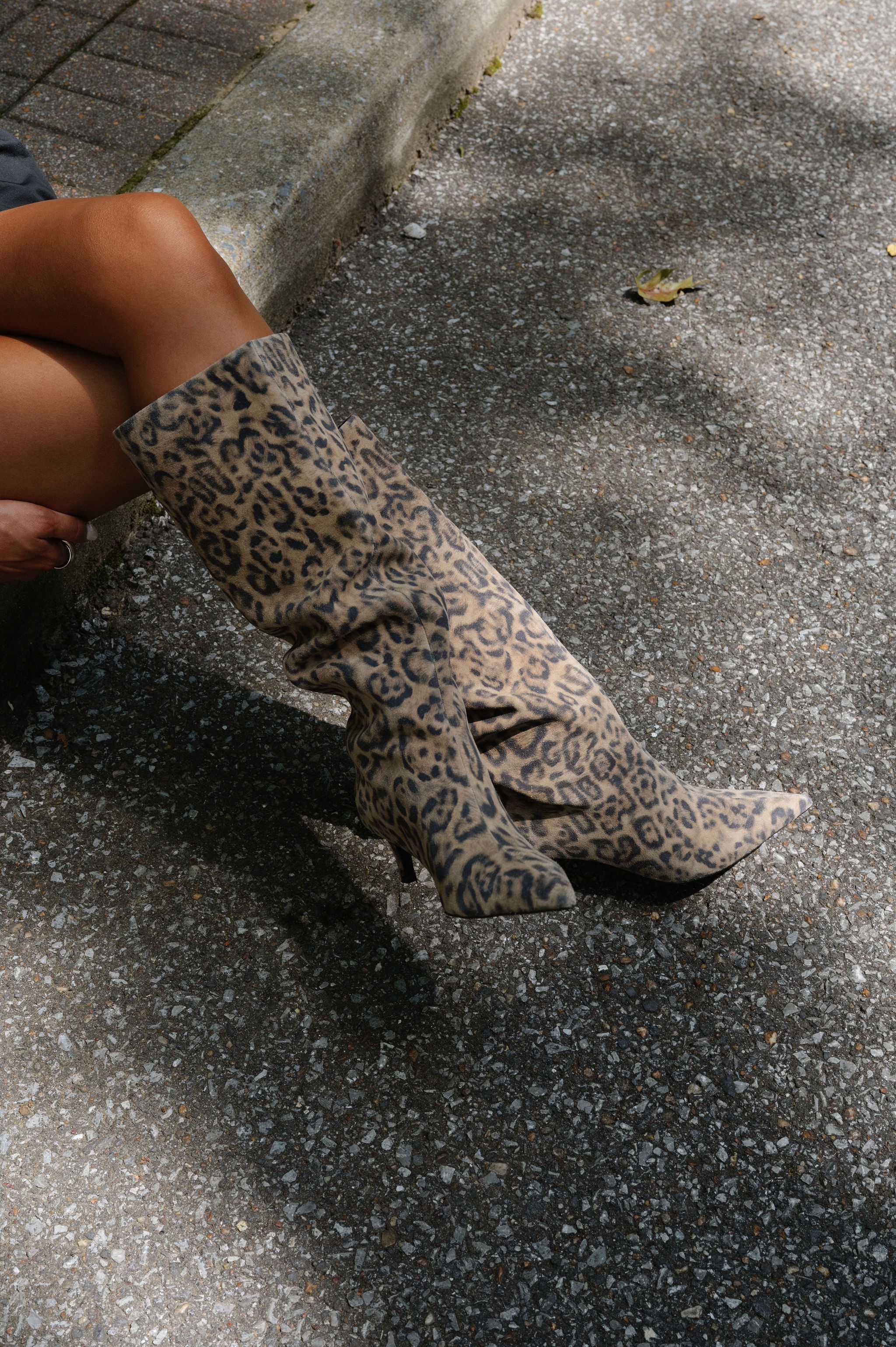 Free People Kiki Kitten Heel Boot-Leopard