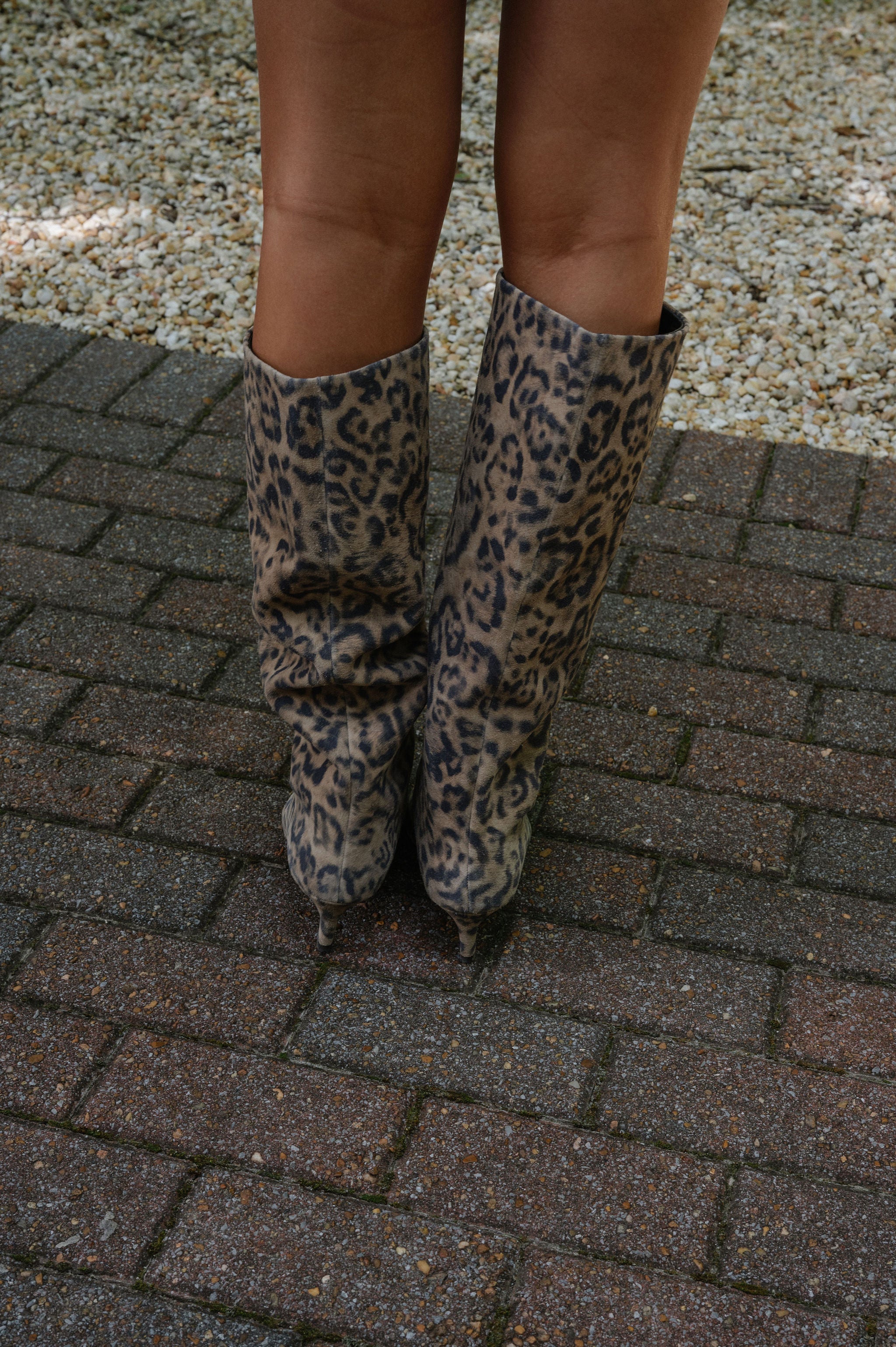 Free People Kiki Kitten Heel Boot-Leopard
