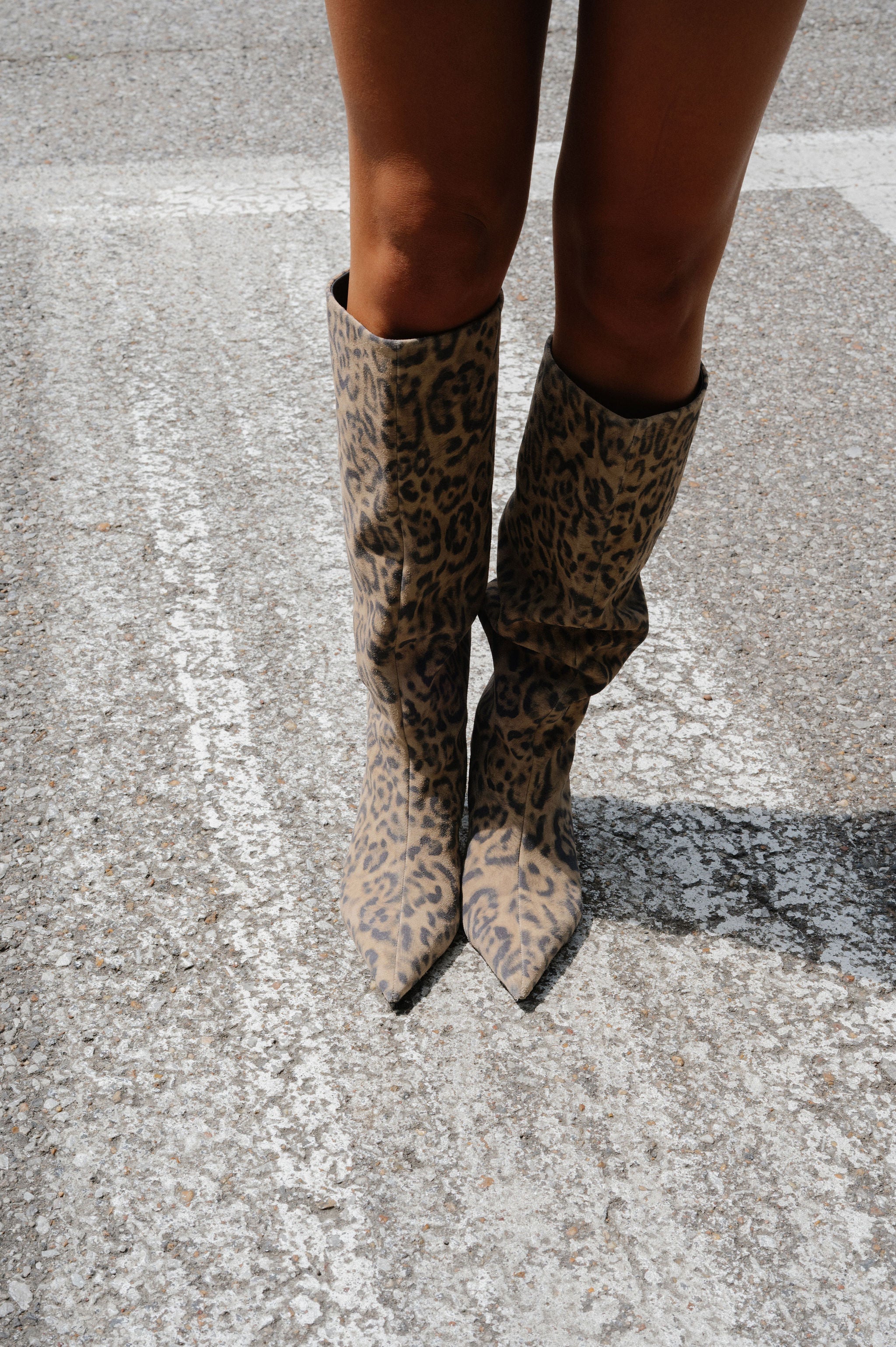 Free People Kiki Kitten Heel Boot-Leopard