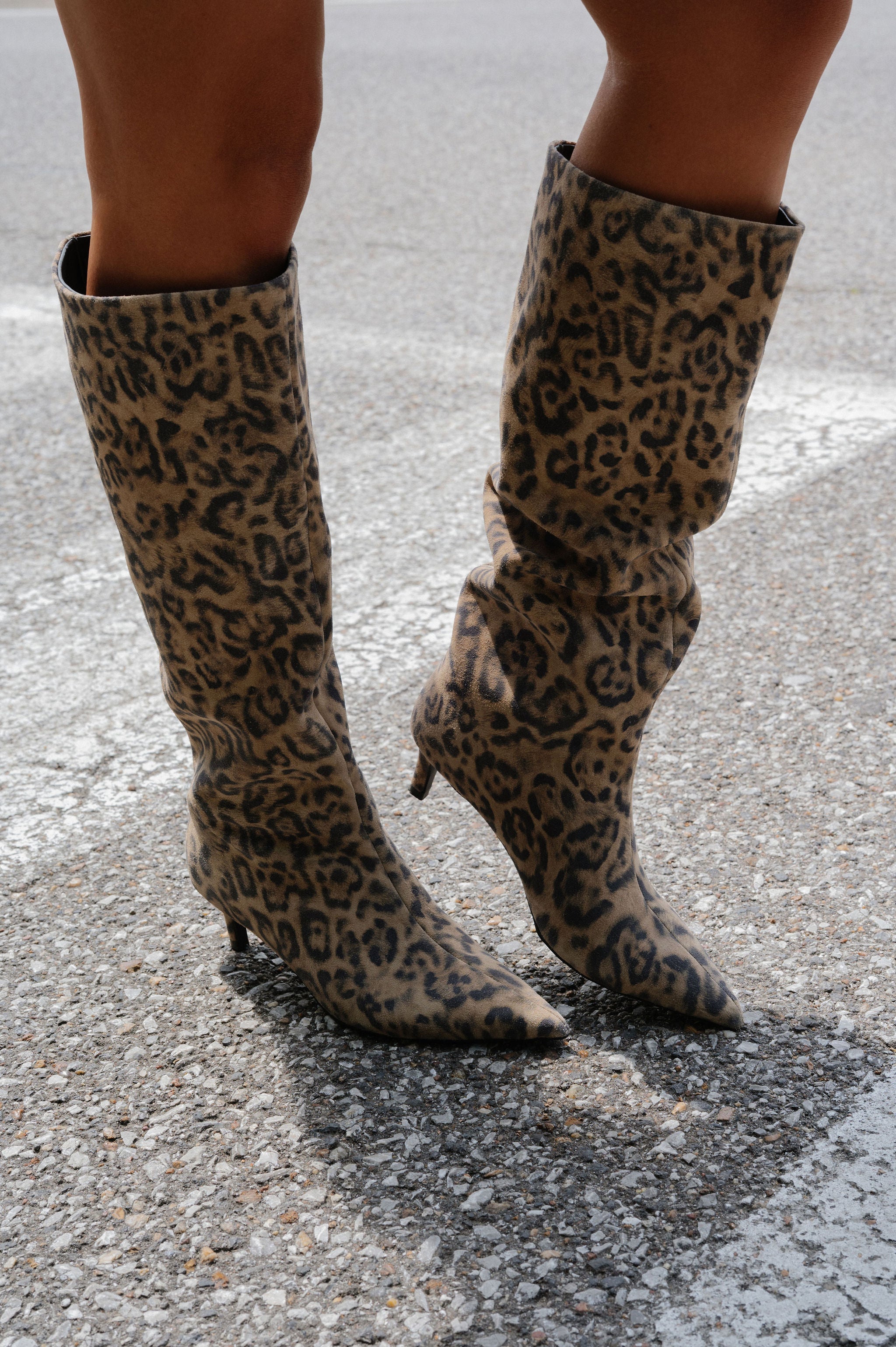 Free People Kiki Kitten Heel Boot-Leopard