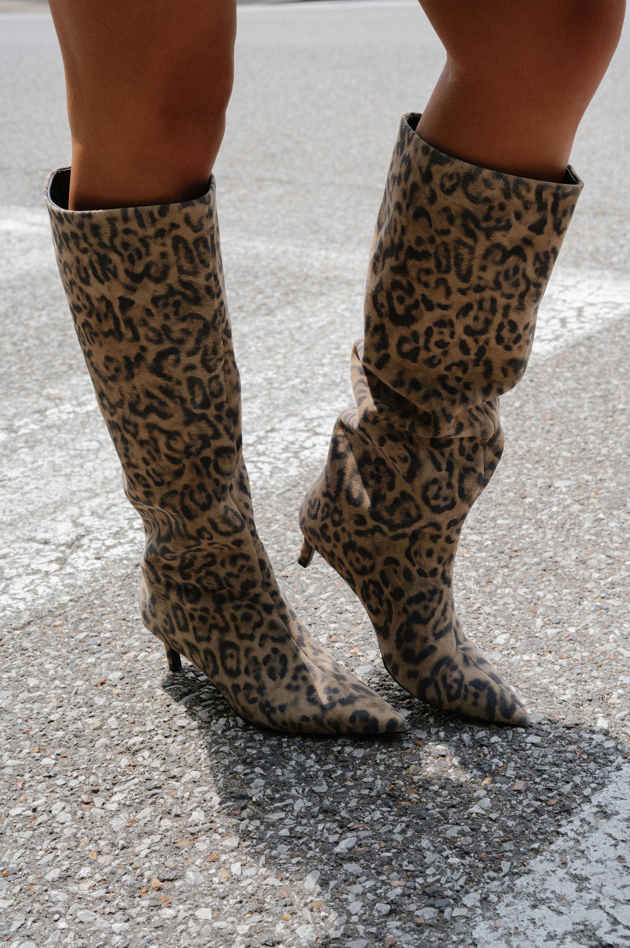 Free People Kiki Kitten Heel Boot-Leopard
