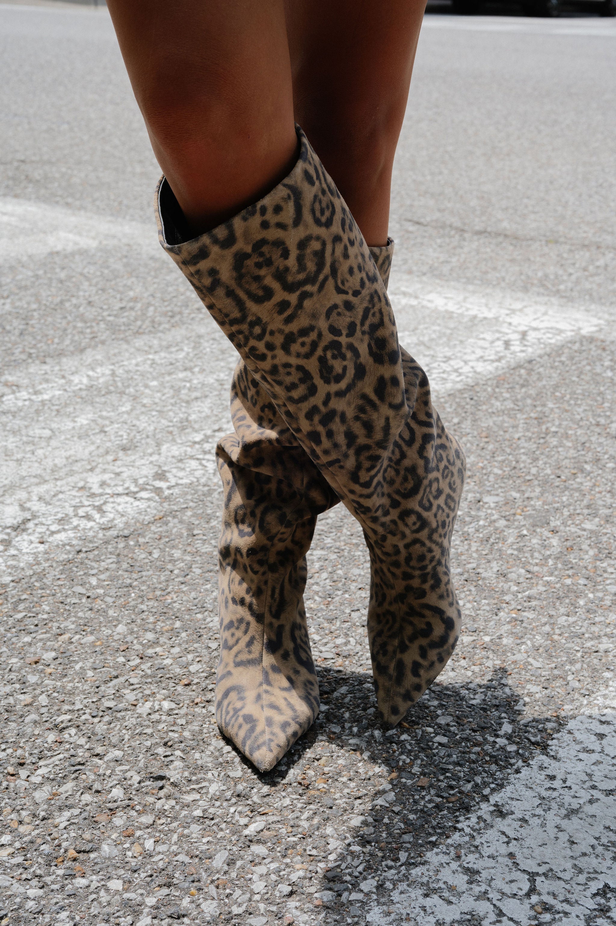 Free People Kiki Kitten Heel Boot-Leopard