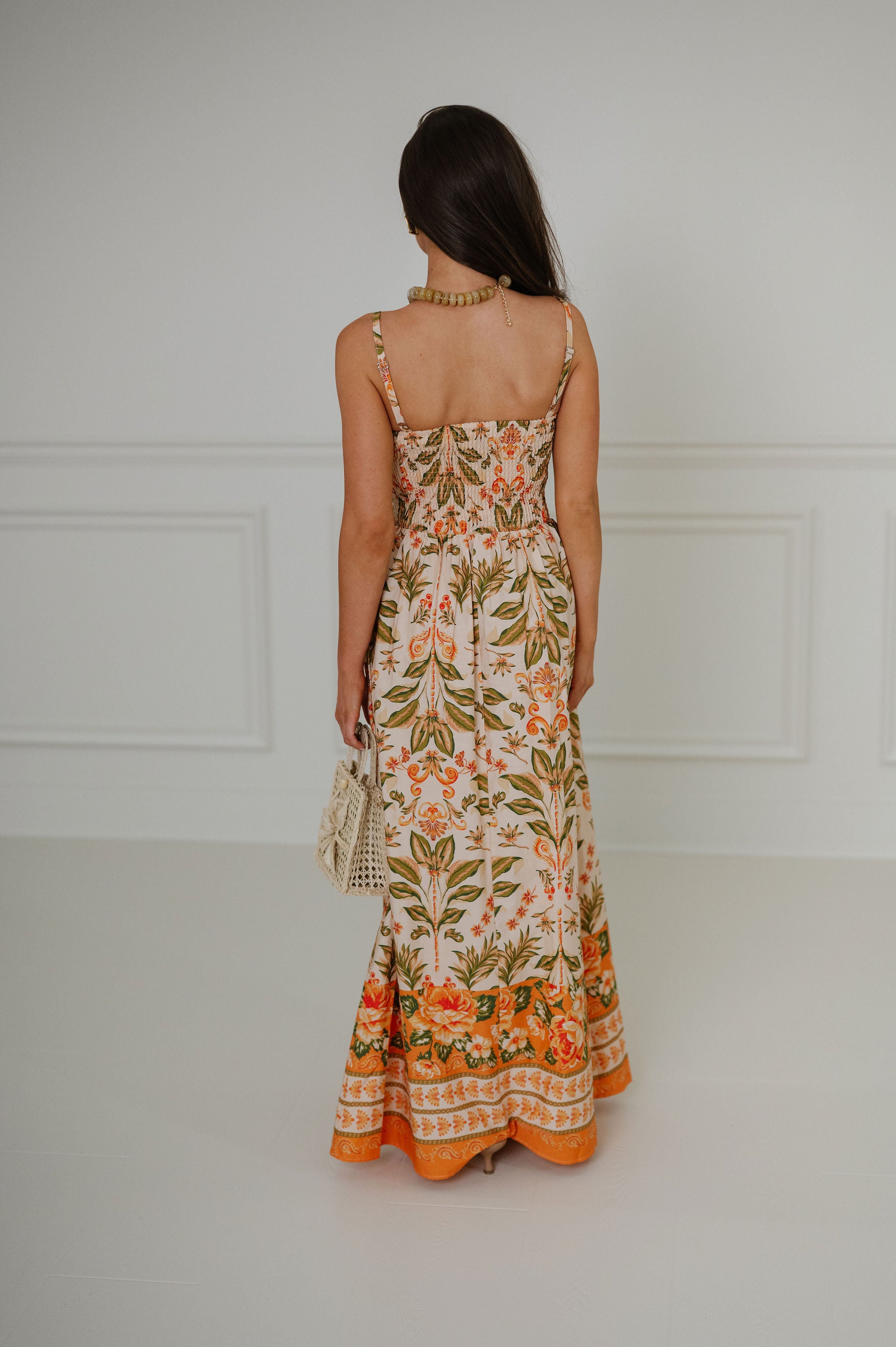 Kinnie Dress-Peach Multi