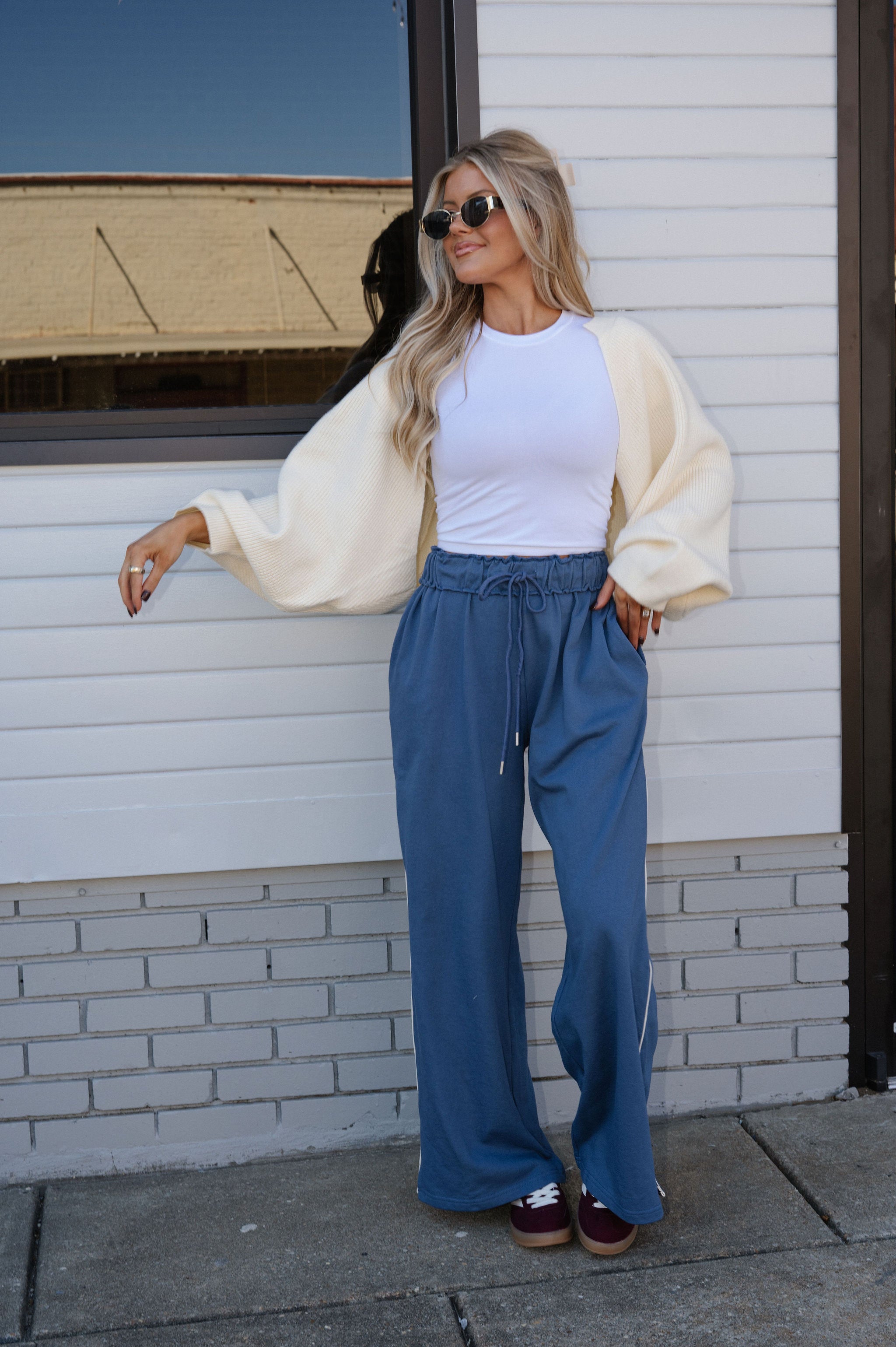 Weekend Wide Leg Lounge Pants-Midnight