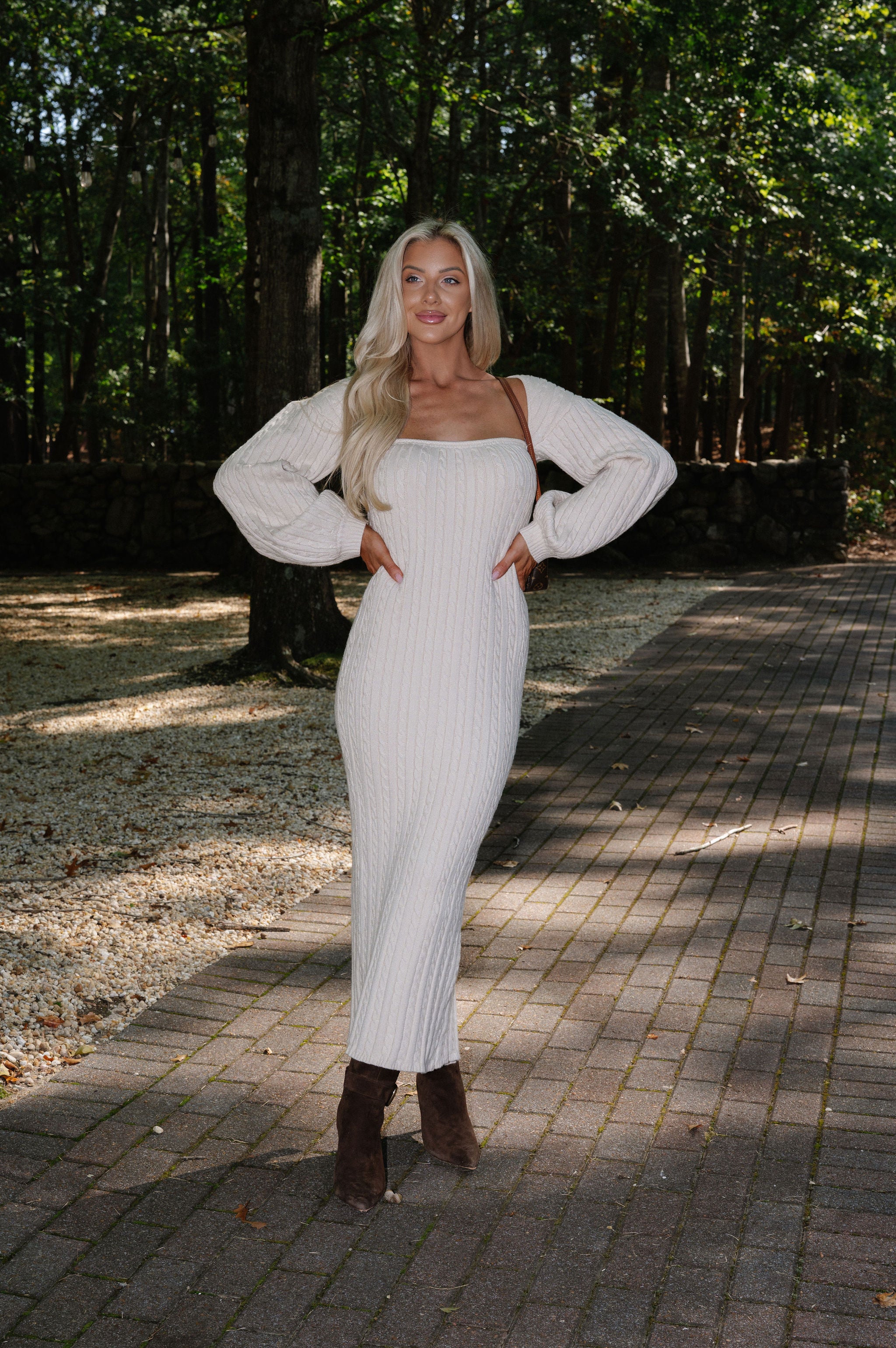 Hazel Sweater Dress- Beige
