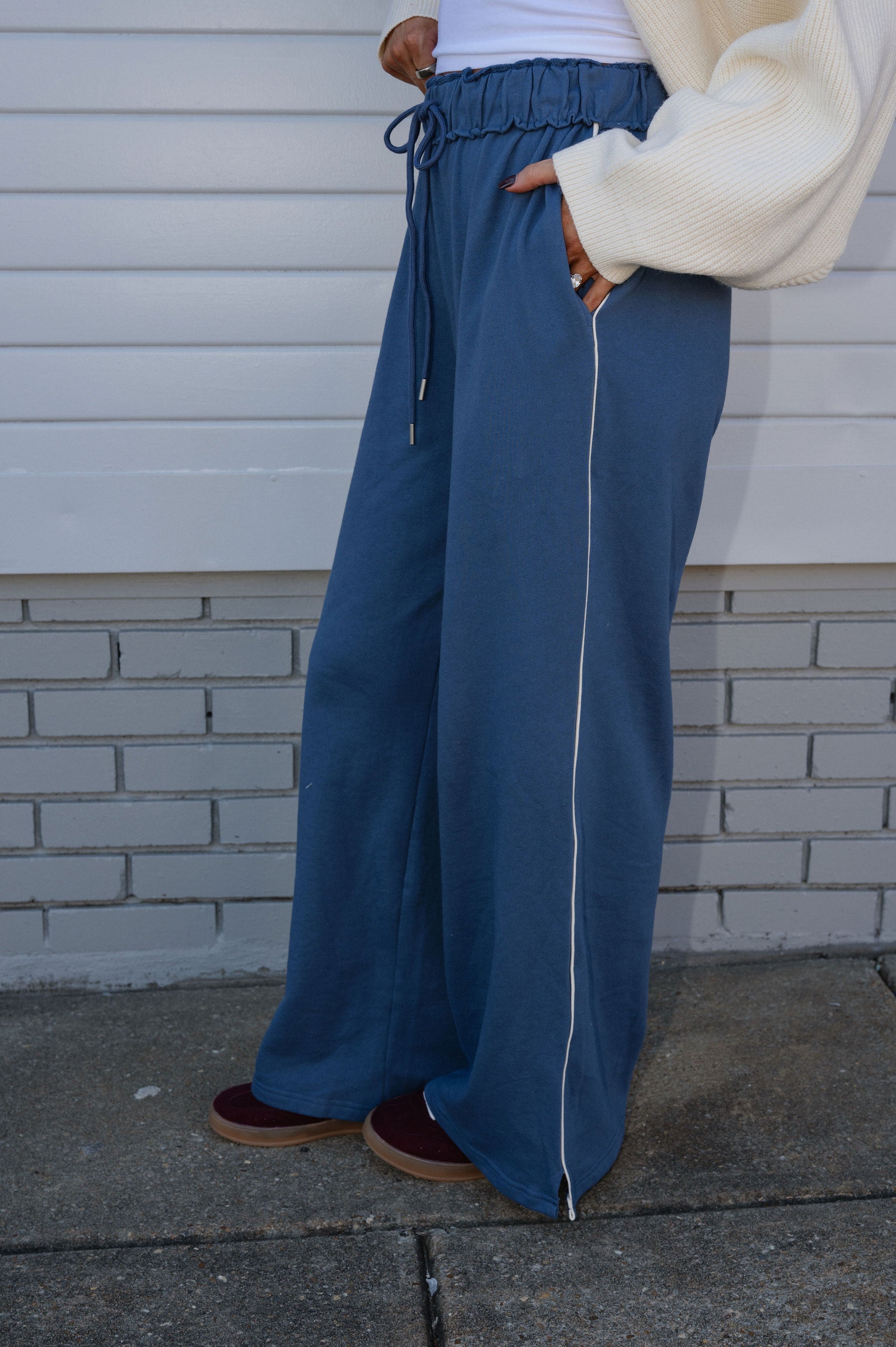 Weekend Wide Leg Lounge Pants-Midnight
