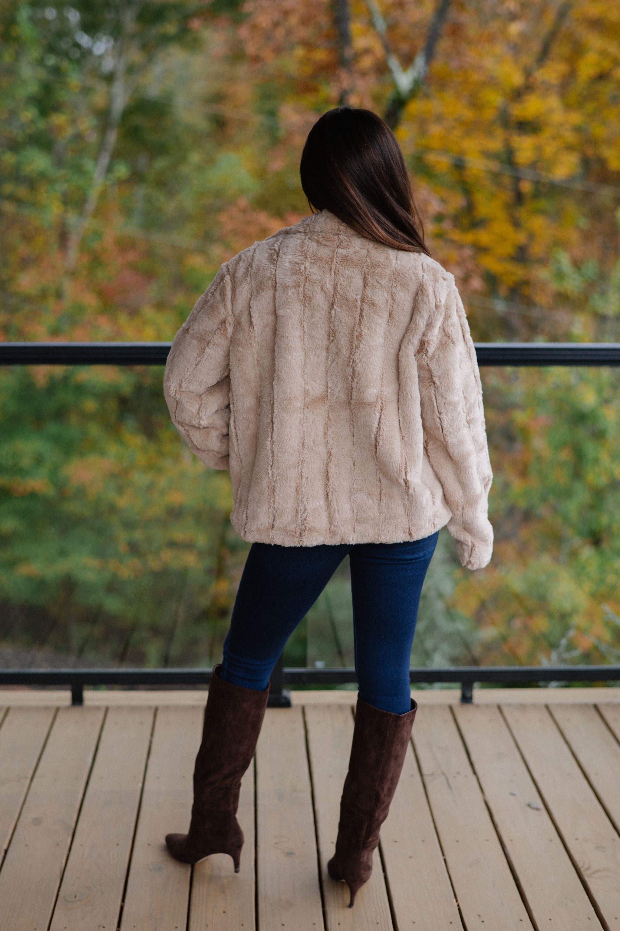 Tarsi Faux Fur Jacket-Taupe