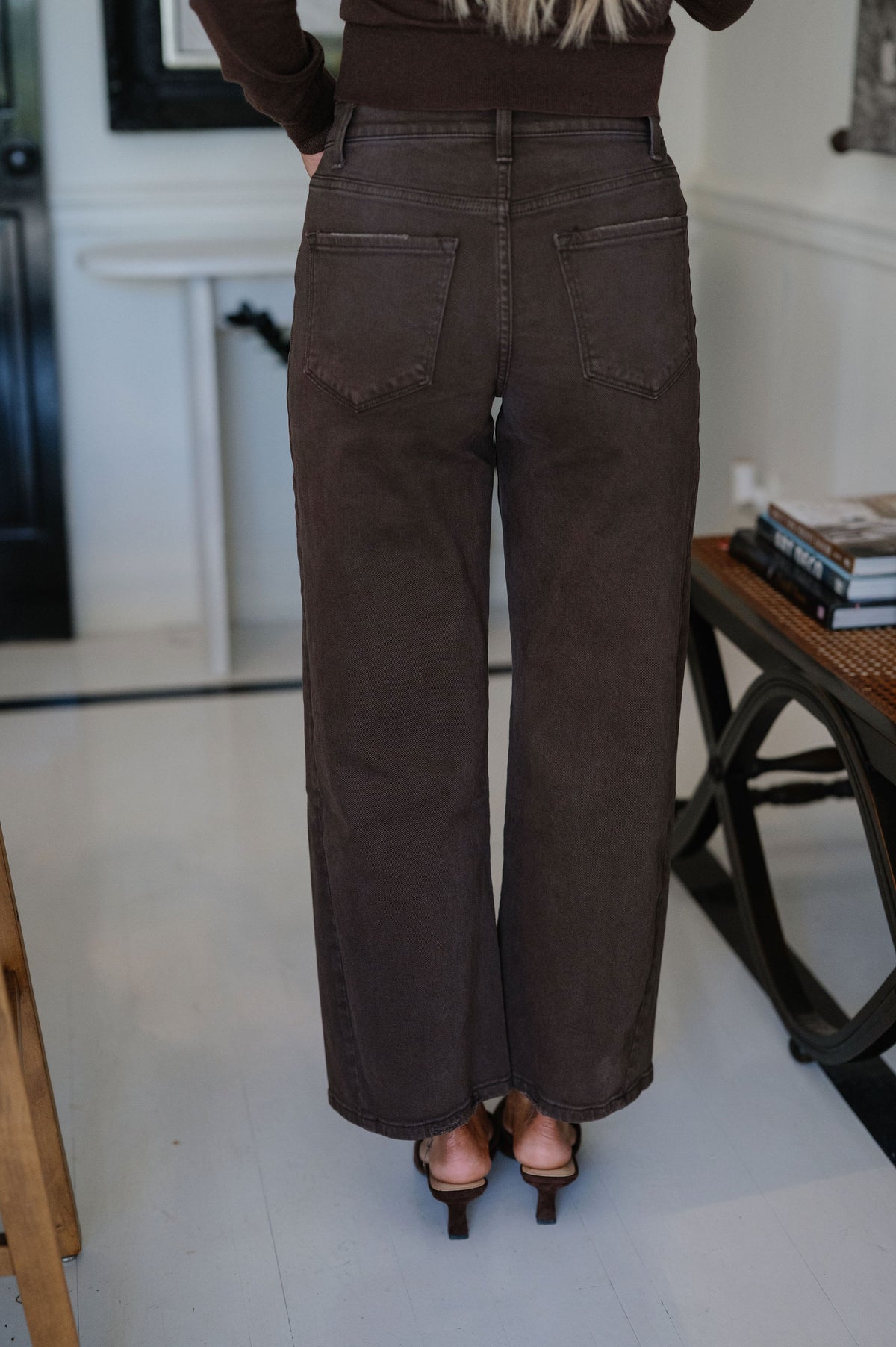 High Rise Barrel Jean-Espresso