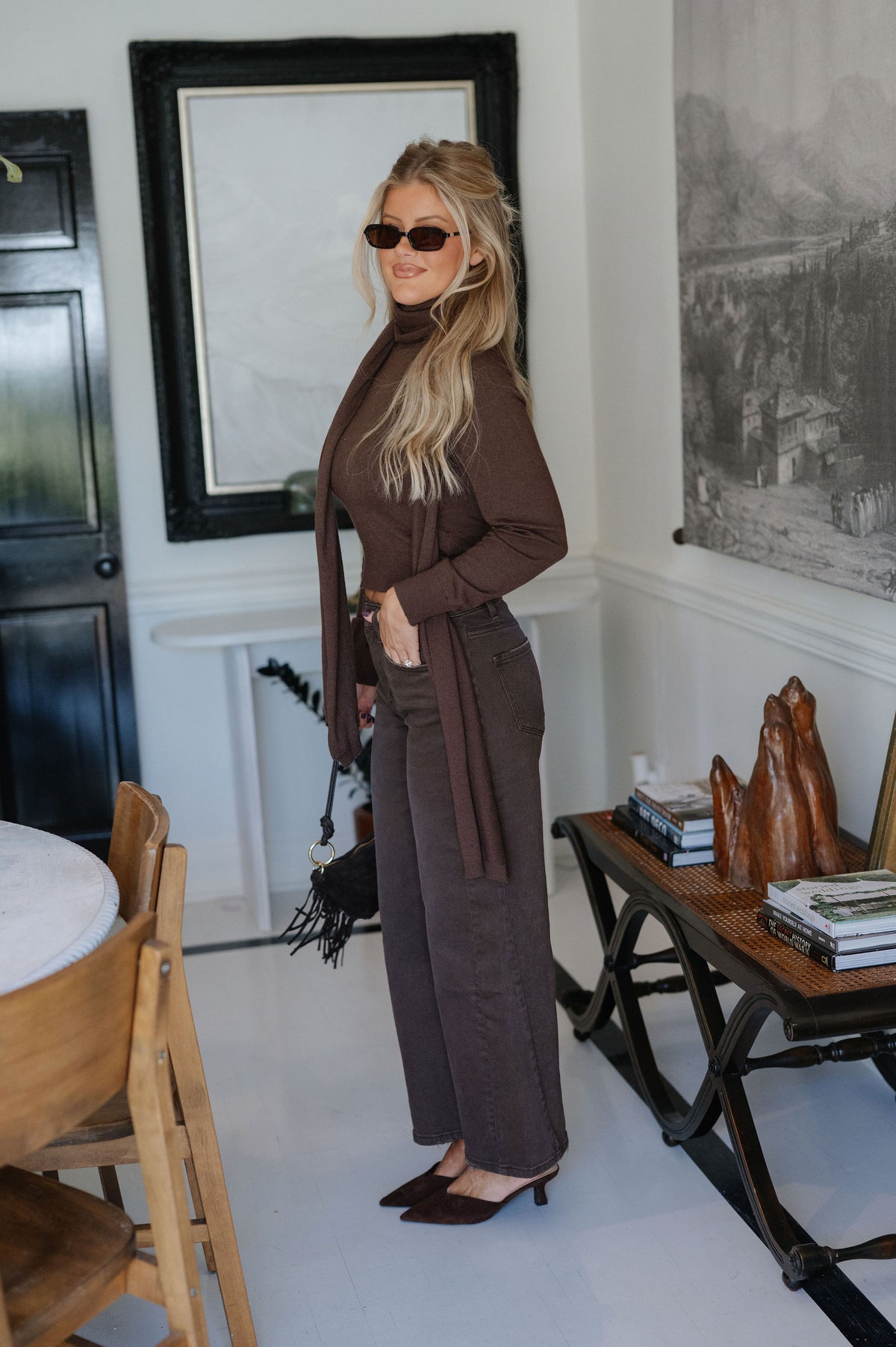 High Rise Barrel Jean-Espresso