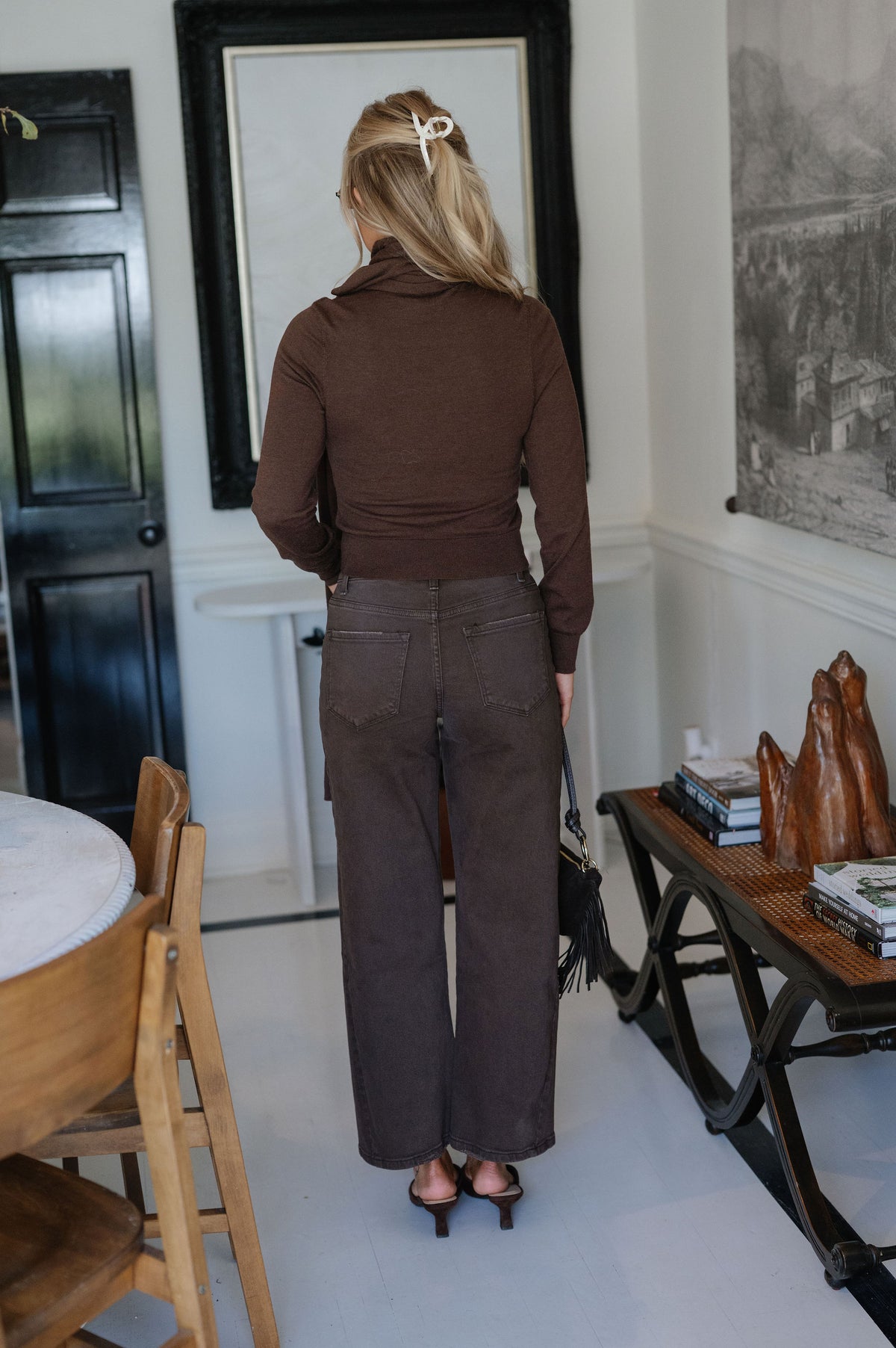 High Rise Barrel Jean-Espresso
