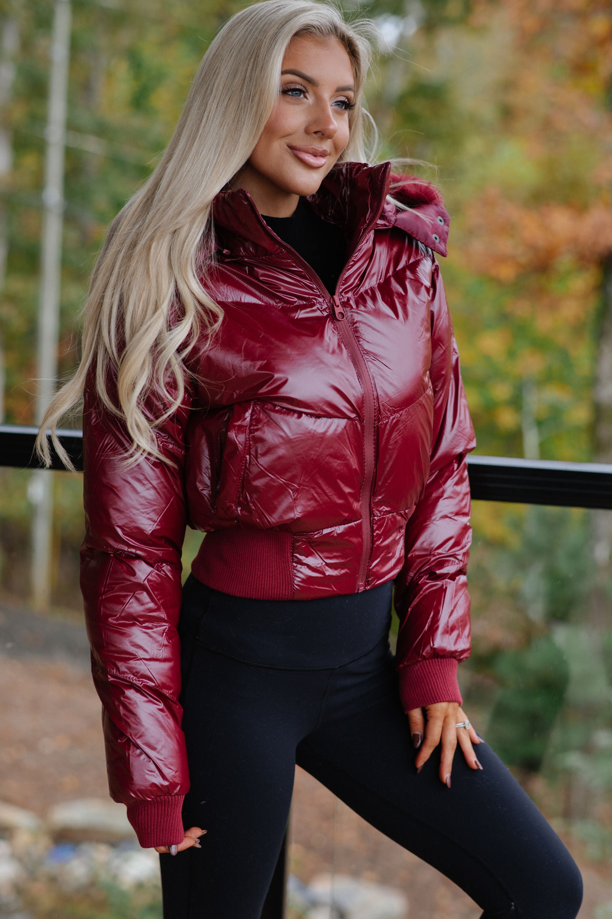 Betsy Hooded Puffer-Burgundy
