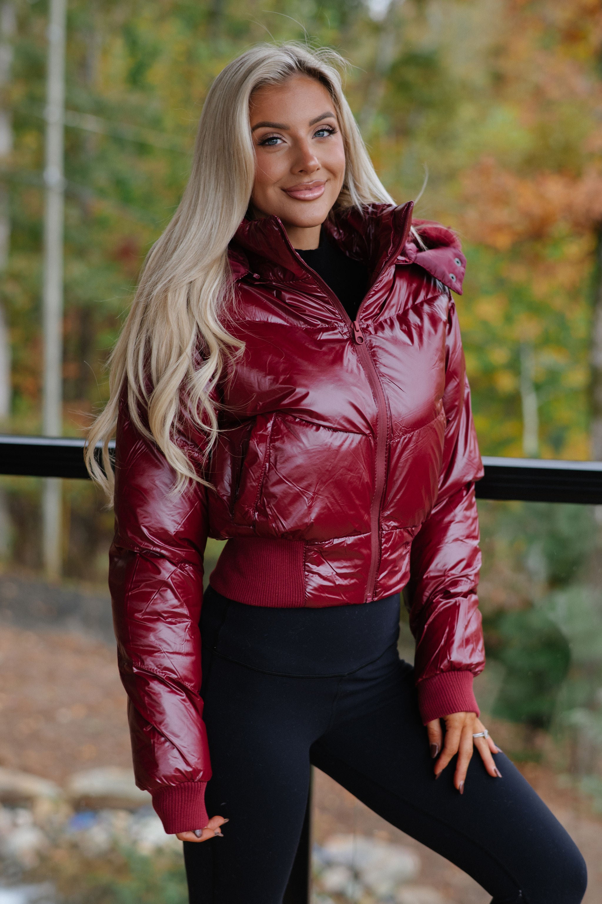 Betsy Hooded Puffer-Burgundy