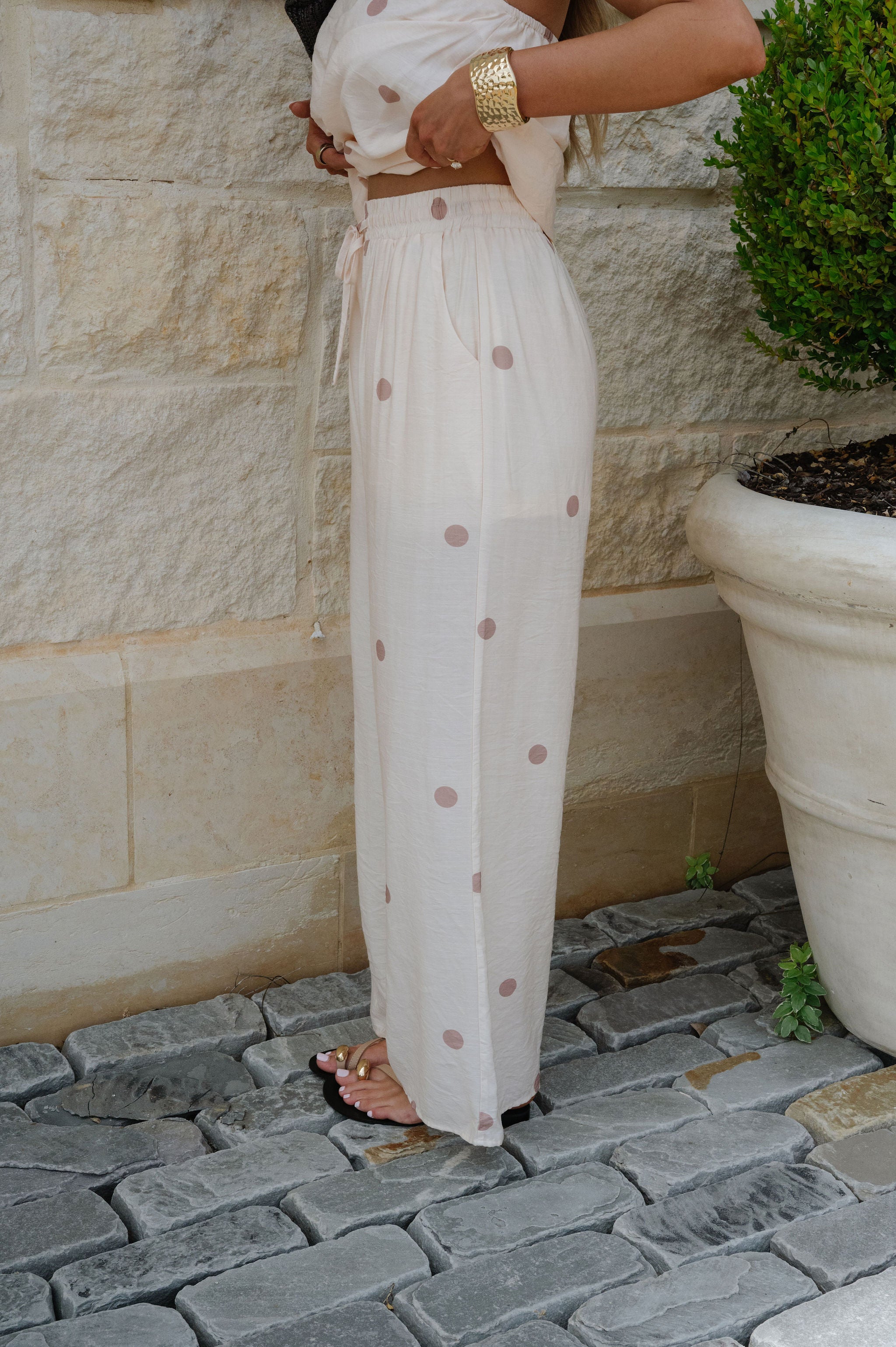 Rory Polka Dot Set-Ecru