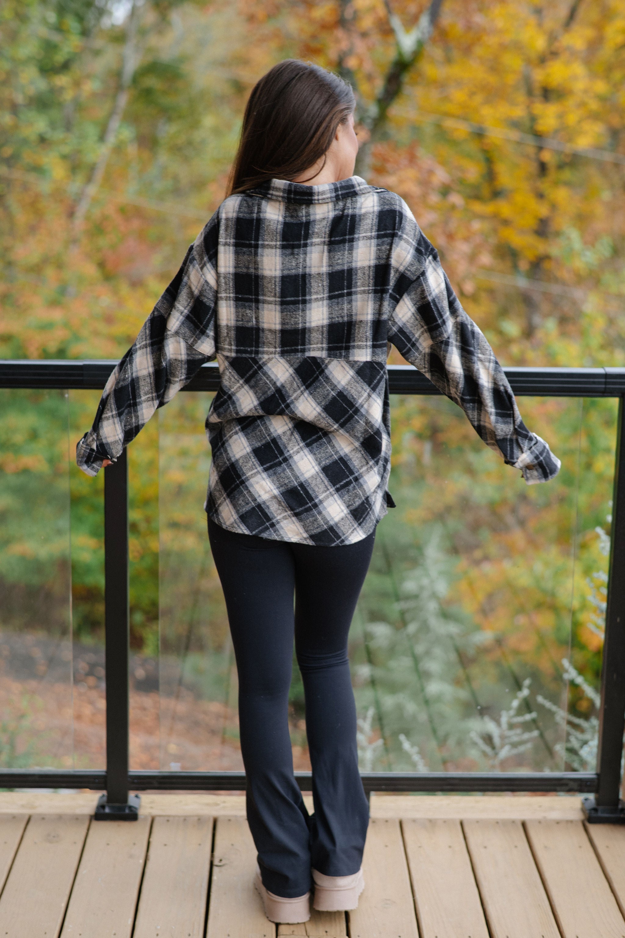 Mya Plaid Pullover-Black