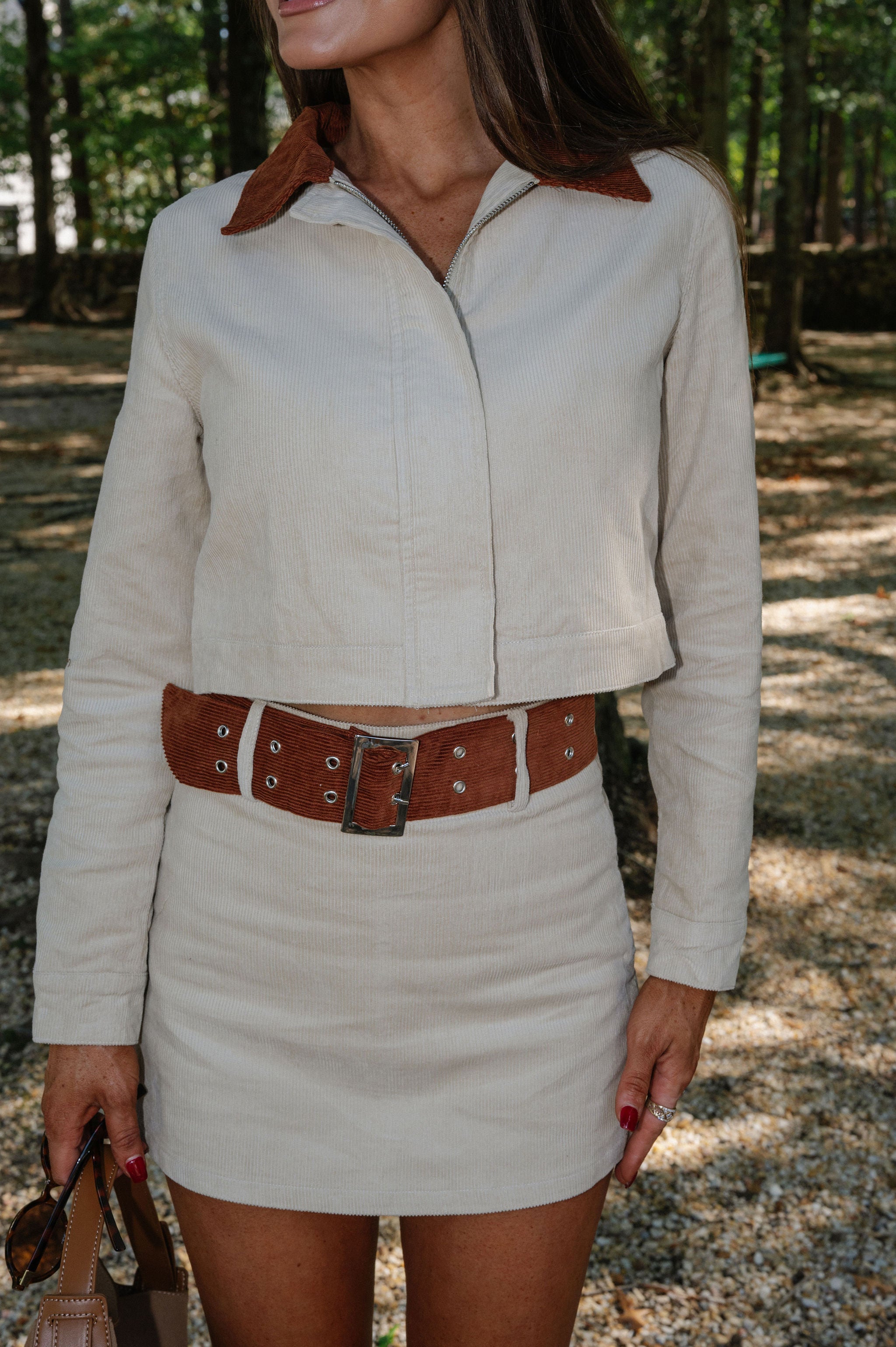 Jules Mini Skort Set- Beige